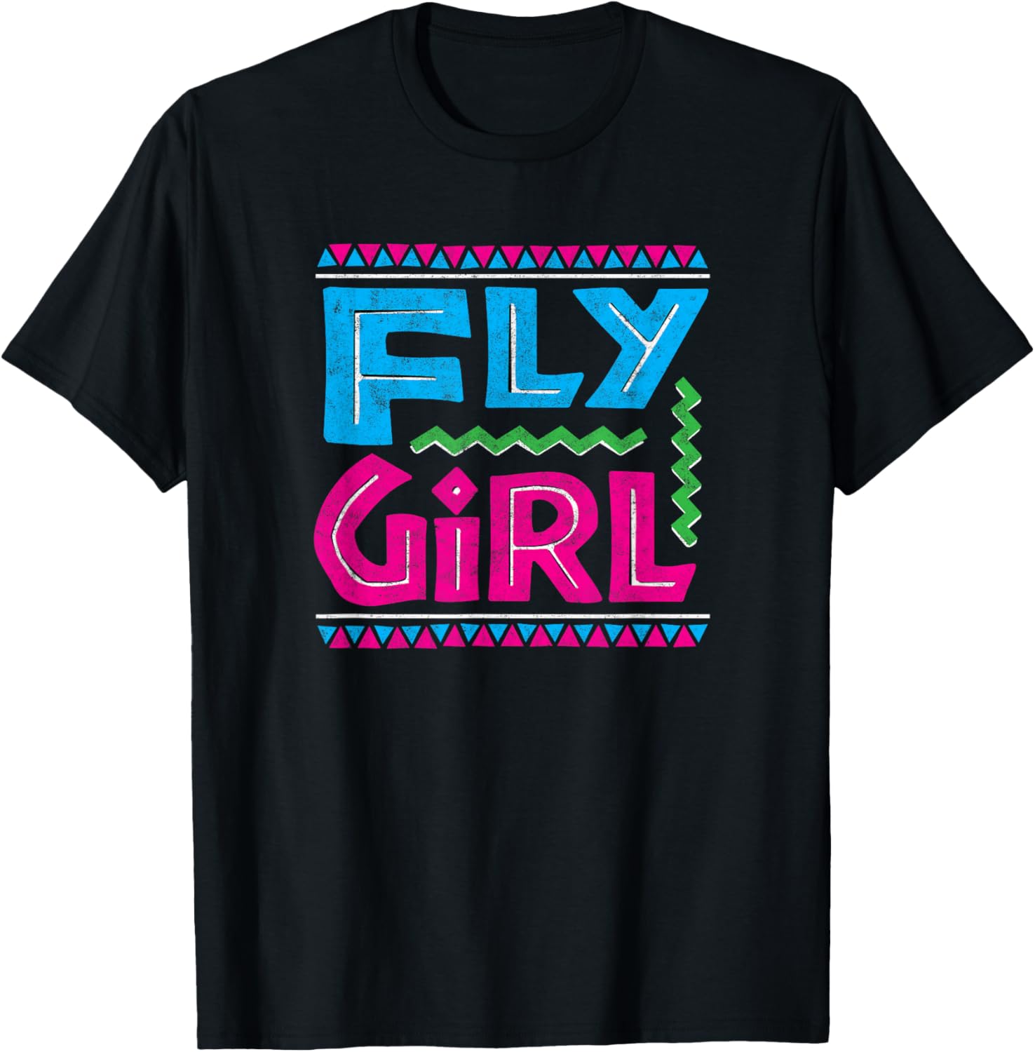 Fly Girl 80s 90s Old School Distressed B-Girl Hip Hop T-Shirt - T-Shirt | Black
