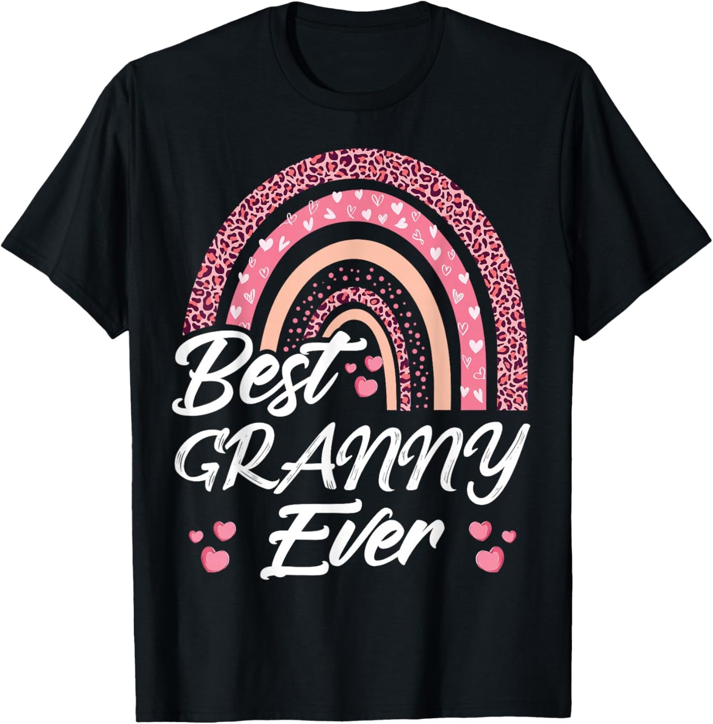 Funny Best Granny Ever Rainbow Cute Mothers Day T-Shirt - T-Shirt | Black