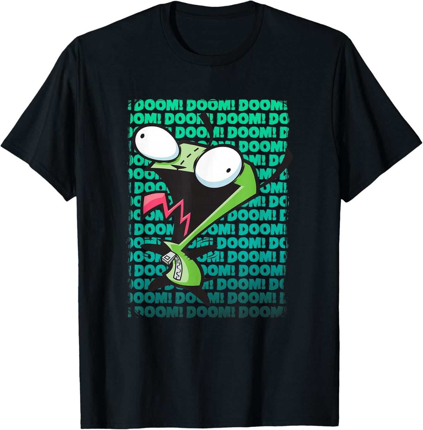 Invader Zim Doom! Doom! Doom! Screaming Gir Gradient Poster T-Shirt - T-Shirt | Black