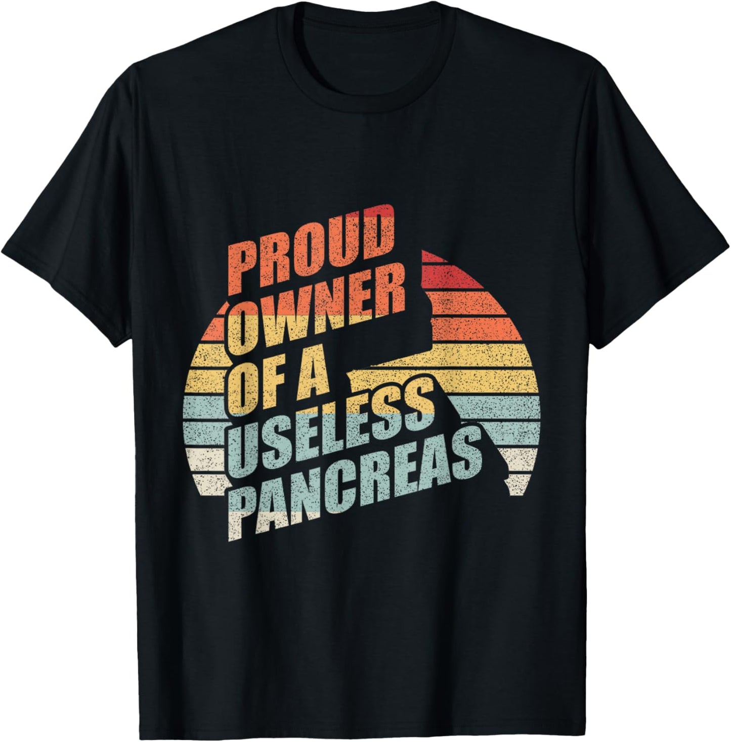 Retro Proud Owner Of A Useless Pancreas Shirt Diabetes T-Shirt - T-Shirt | Black