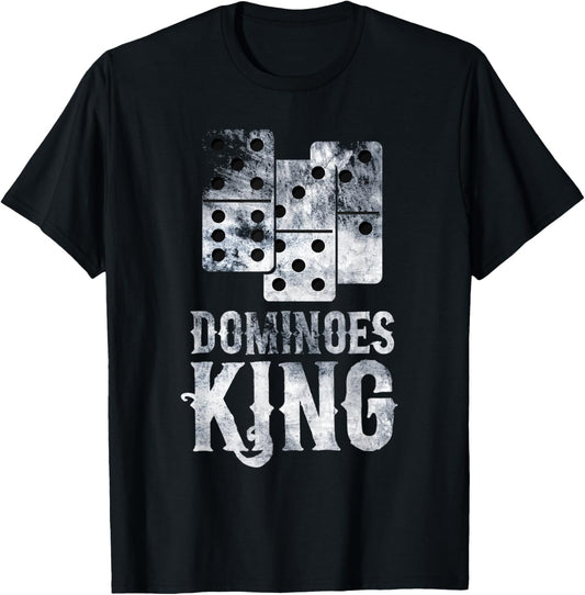 Dominoes King - Domino Player Dominoes Lover Tile Game T-Shirt - T-Shirt | Black