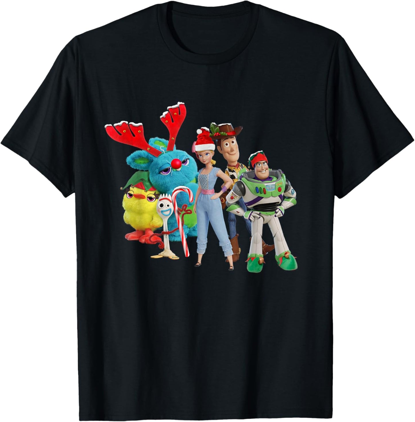 Disney Pixar Toy Story 4 Characters Holiday T-Shirt - T-Shirt | Black