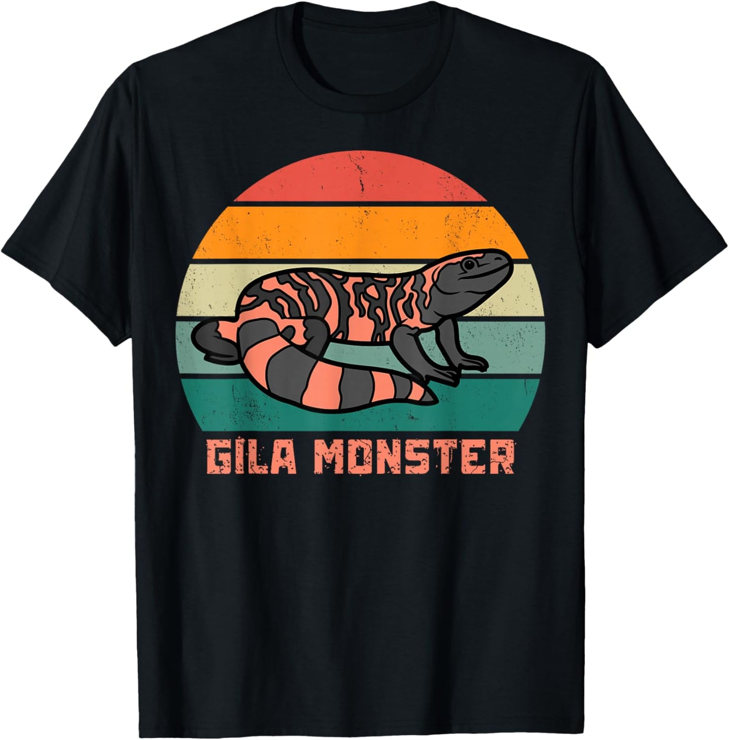 Gila Monster Vintage Sunset, Gila Monster T-Shirt - T-Shirt | Black