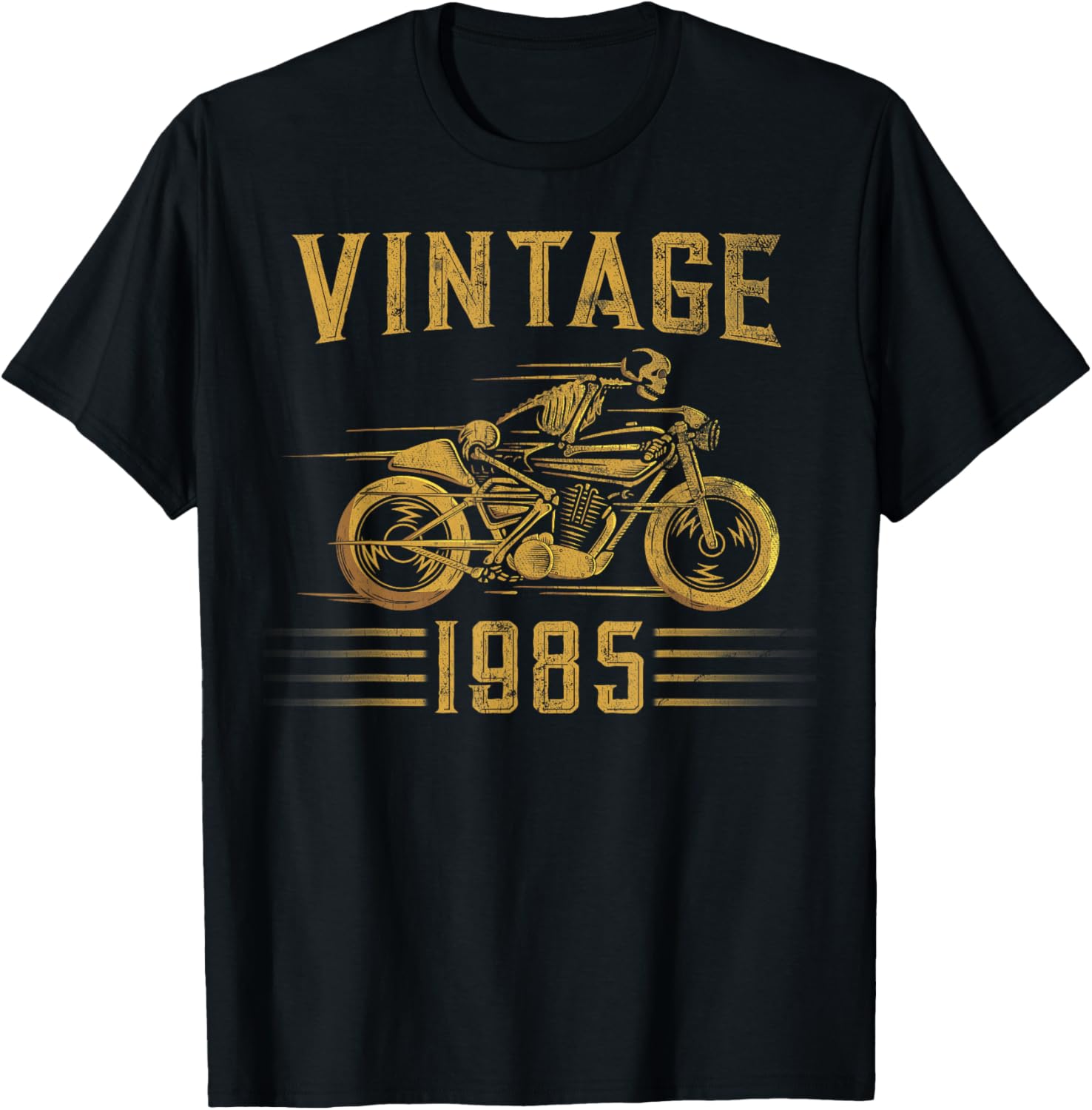 Vintage 1985 biker motorcycle T-Shirt - T-Shirt | Black