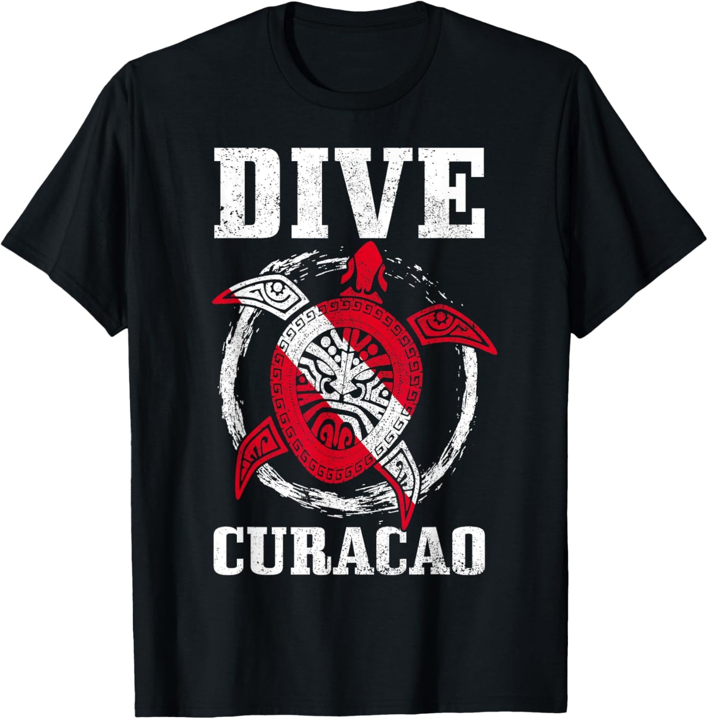 Curacao Sea Turtle Diving Flag T-Shirt - T-Shirt | Black