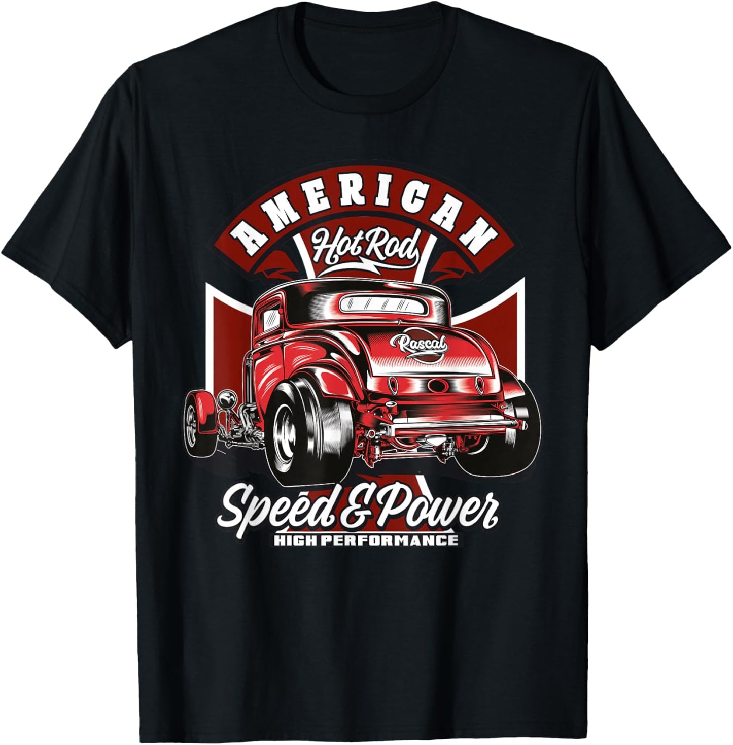 American Hotrod - Vintage USA Muscle Car T-Shirt - T-Shirt | Black
