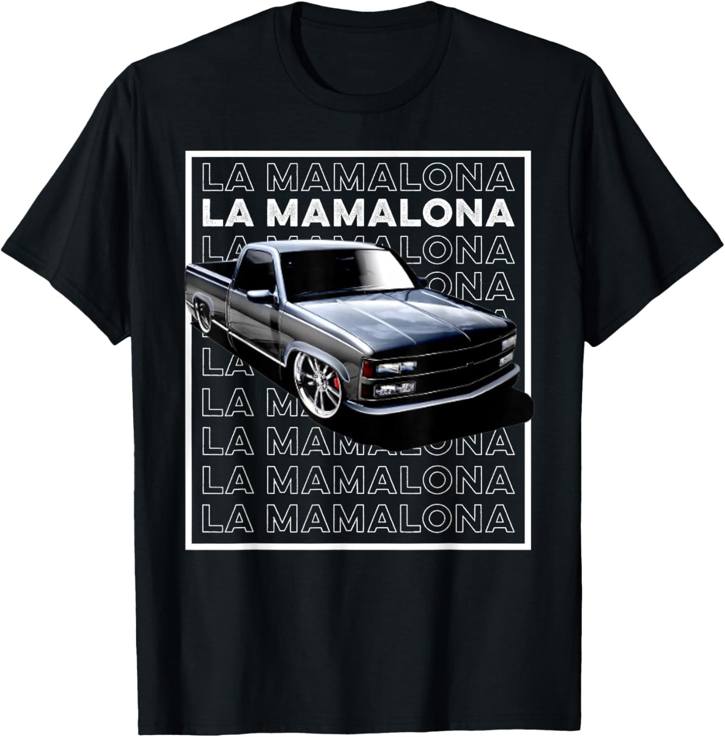Trokiando 1990s OBS slammed low truck on big wheels art T-Shirt - T-Shirt | Black