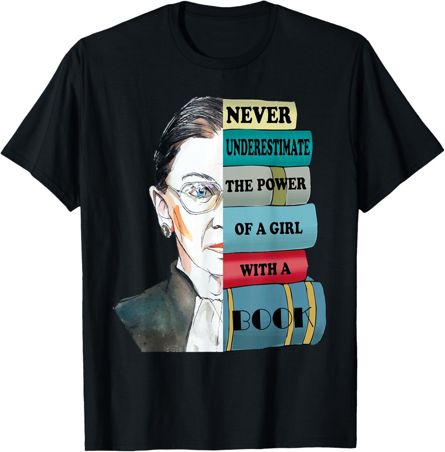 Ruth Bader Ginsburg Costume Top Liberal Feminists Kids Women Small T-Shirt - T-Shirt | Black
