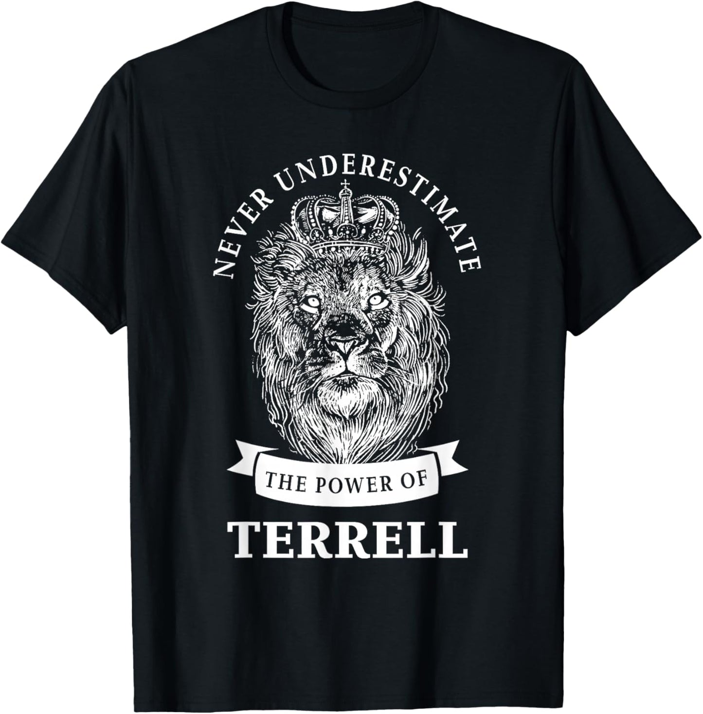 Terrell Gift Name Lion T-Shirt - T-Shirt | Black