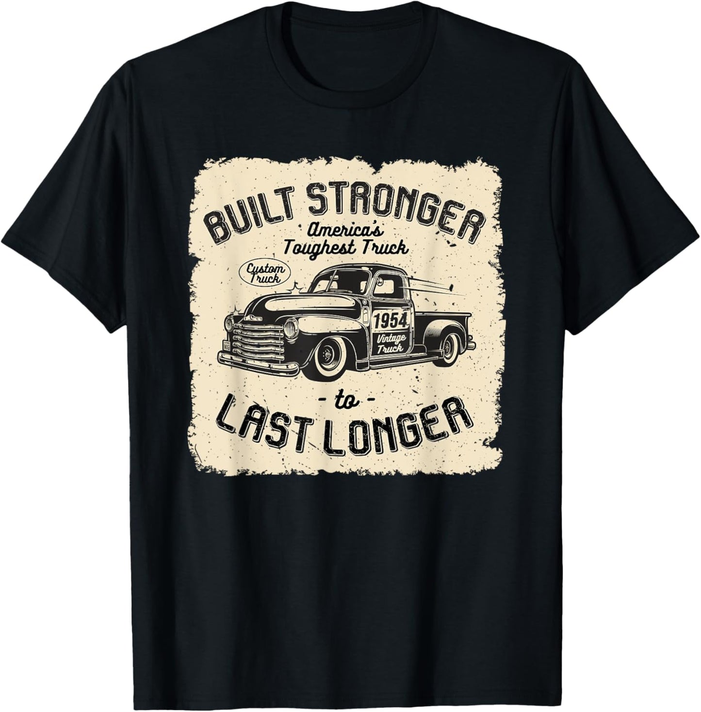 mb 1954 Vintage Truck Birthday Built Stronger To Last Longer T-Shirt - T-Shirt | Black