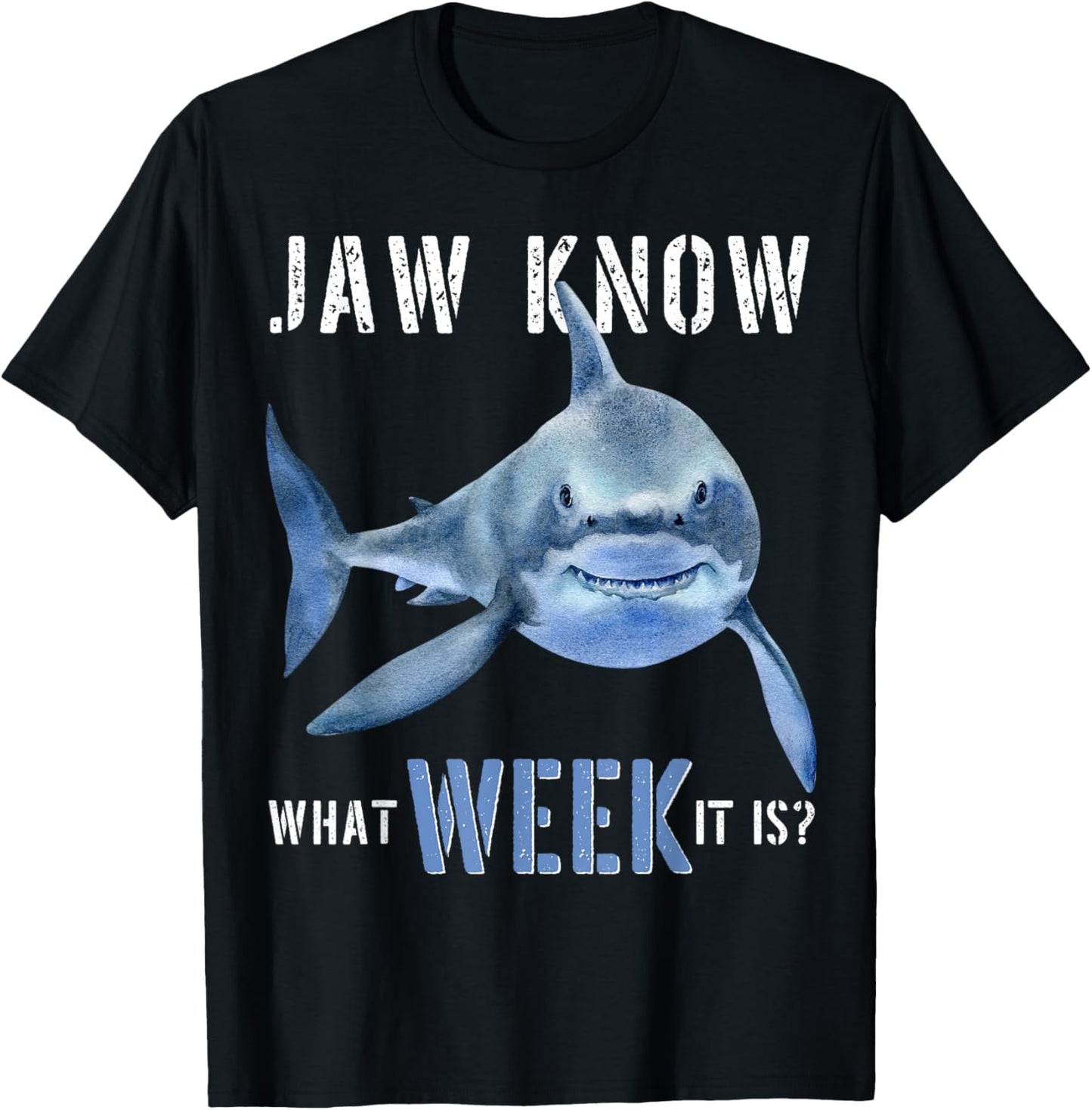 Funny Jaw Know What Week It Is Shark 2022 Funny Shark Kids T-Shirt - T-Shirt | Black