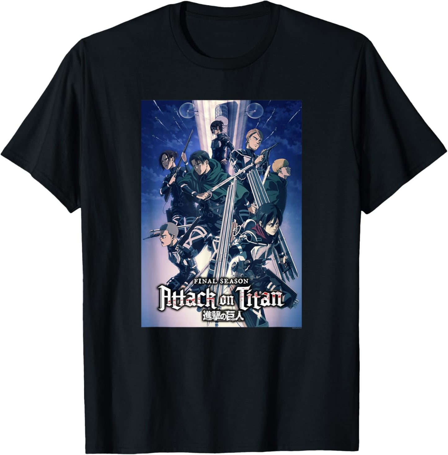 Attack on Titan Season 4 Colorful Key Art with Logo Anime T-Shirt - T-Shirt | Black