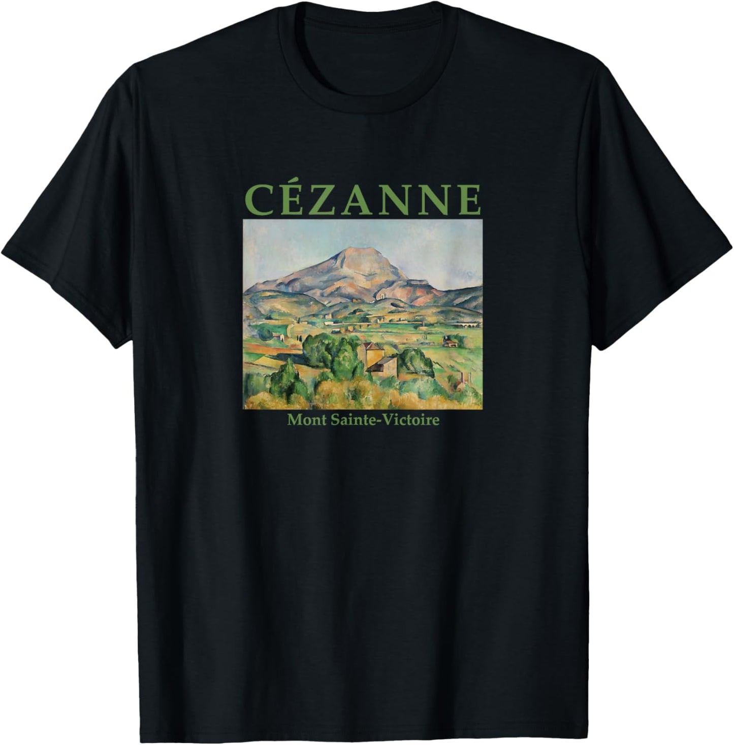 Paul Cézanne Mont Sainte-Victoire French Post-Impressionist T-Shirt - T-Shirt | Black
