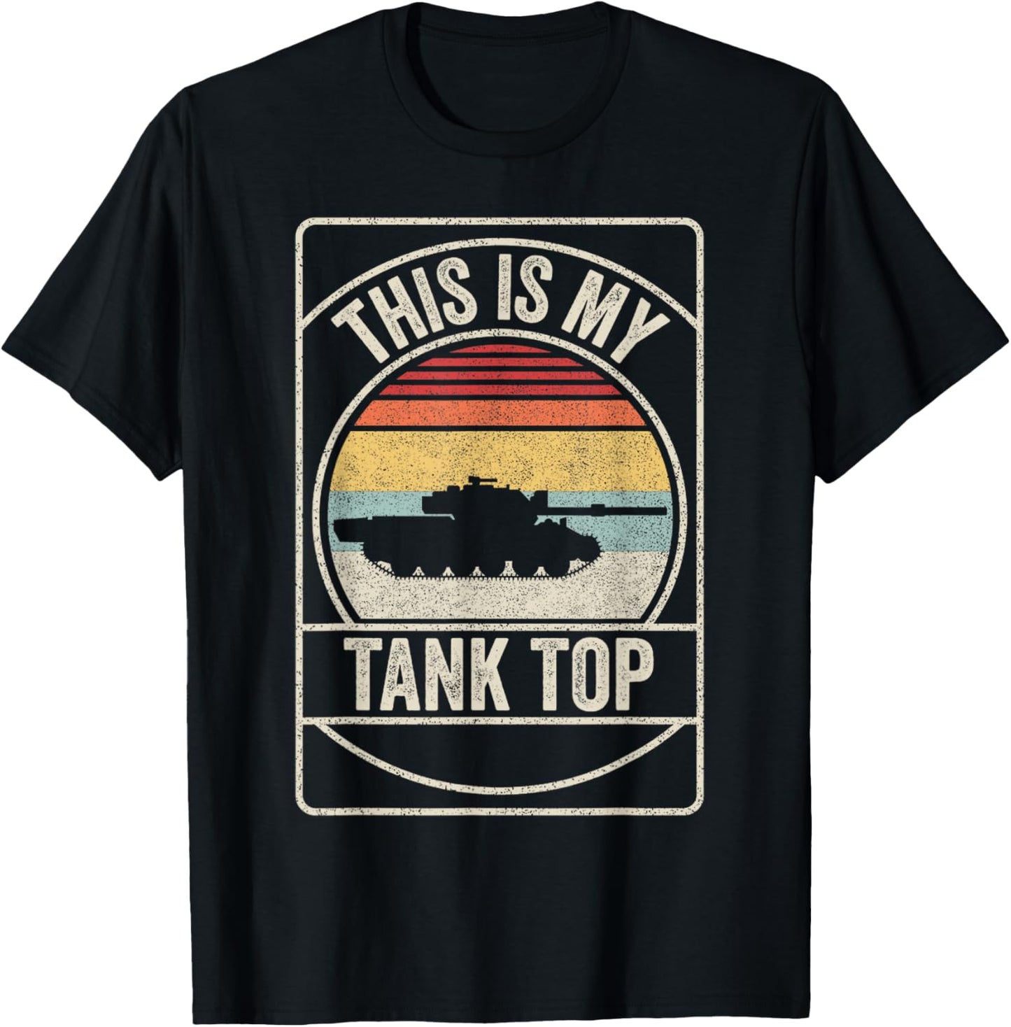 Retro Vintage M1 Abrams Tank Funny Sarcastic Military Pun T-Shirt - T-Shirt | Black