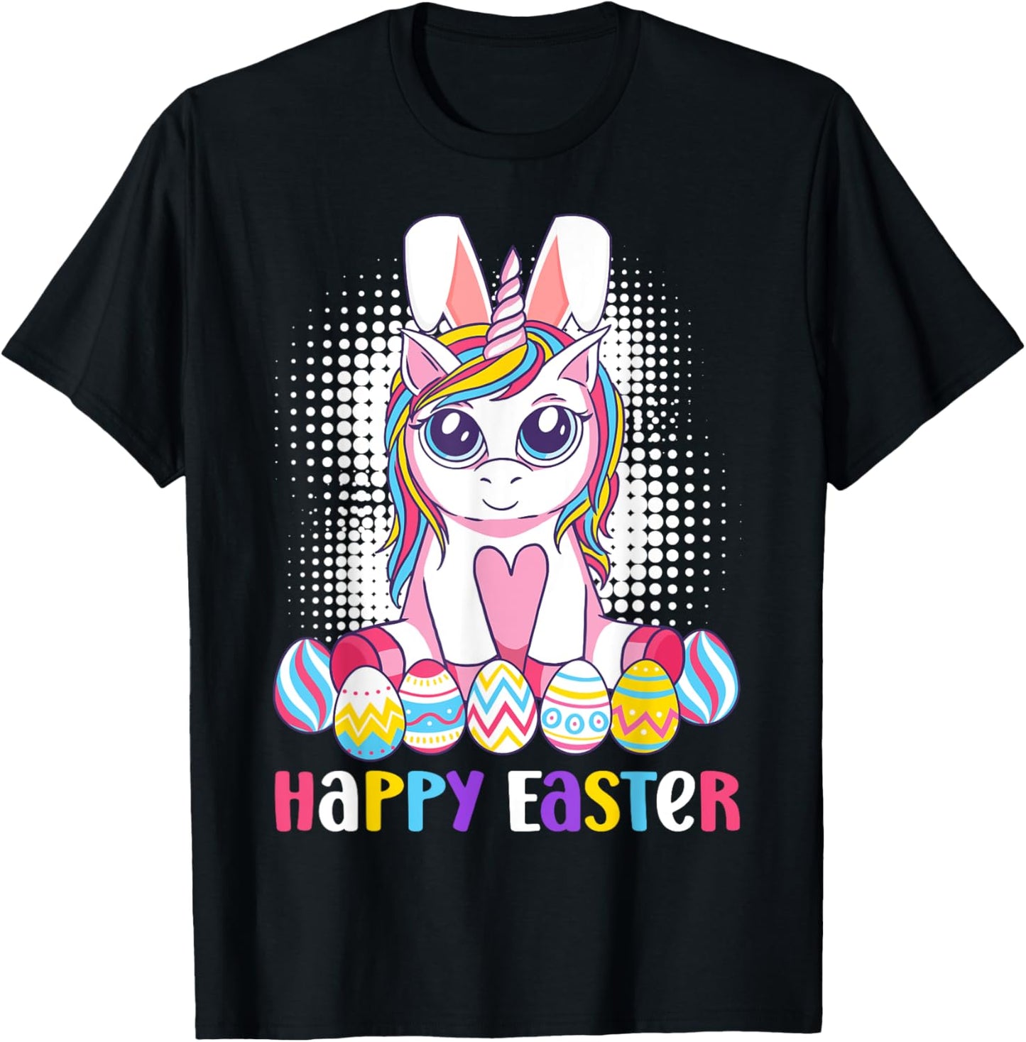 Easter Unicorn Shirt Bunny Boys Girls Kids Happy Easter T-Shirt - T-Shirt | Black