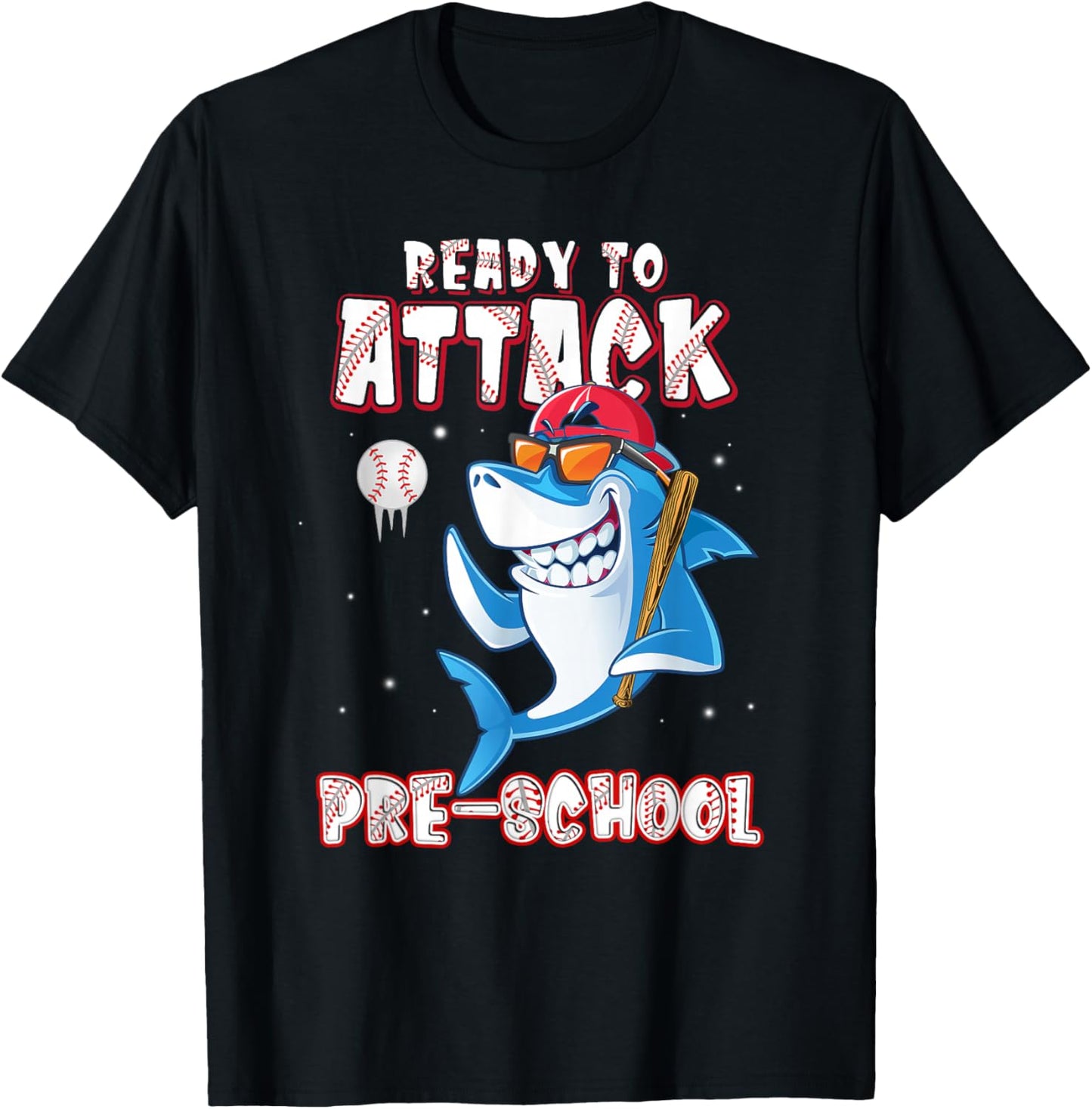Ready To Attack Pre-School Shark Back to School T-Shirt - T-Shirt | Black