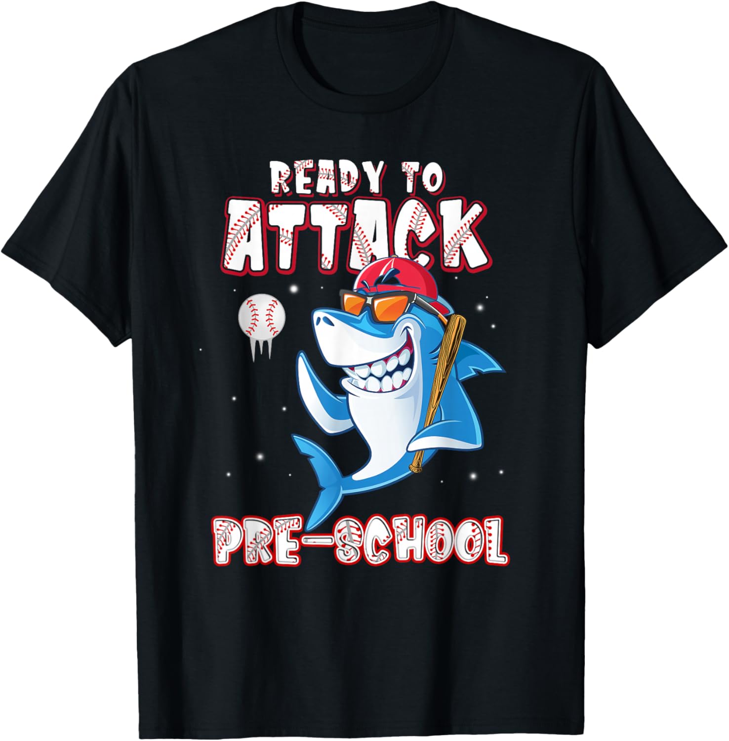Ready To Attack Pre-School Shark Back to School T-Shirt - T-Shirt | Black