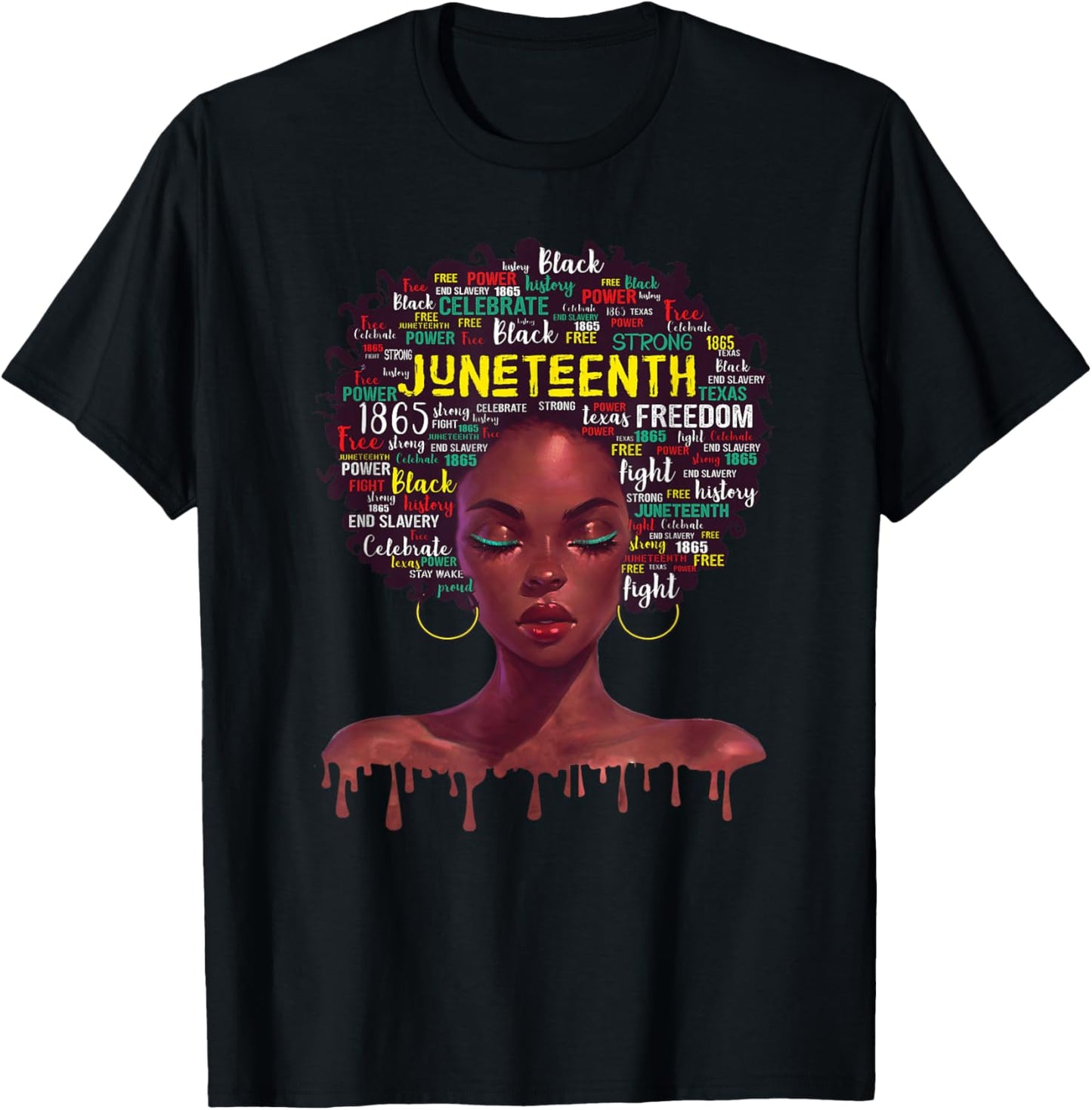 Juneteenth shirts Afro Beautiful Black Pride 2024 T-Shirt - T-Shirt | Black