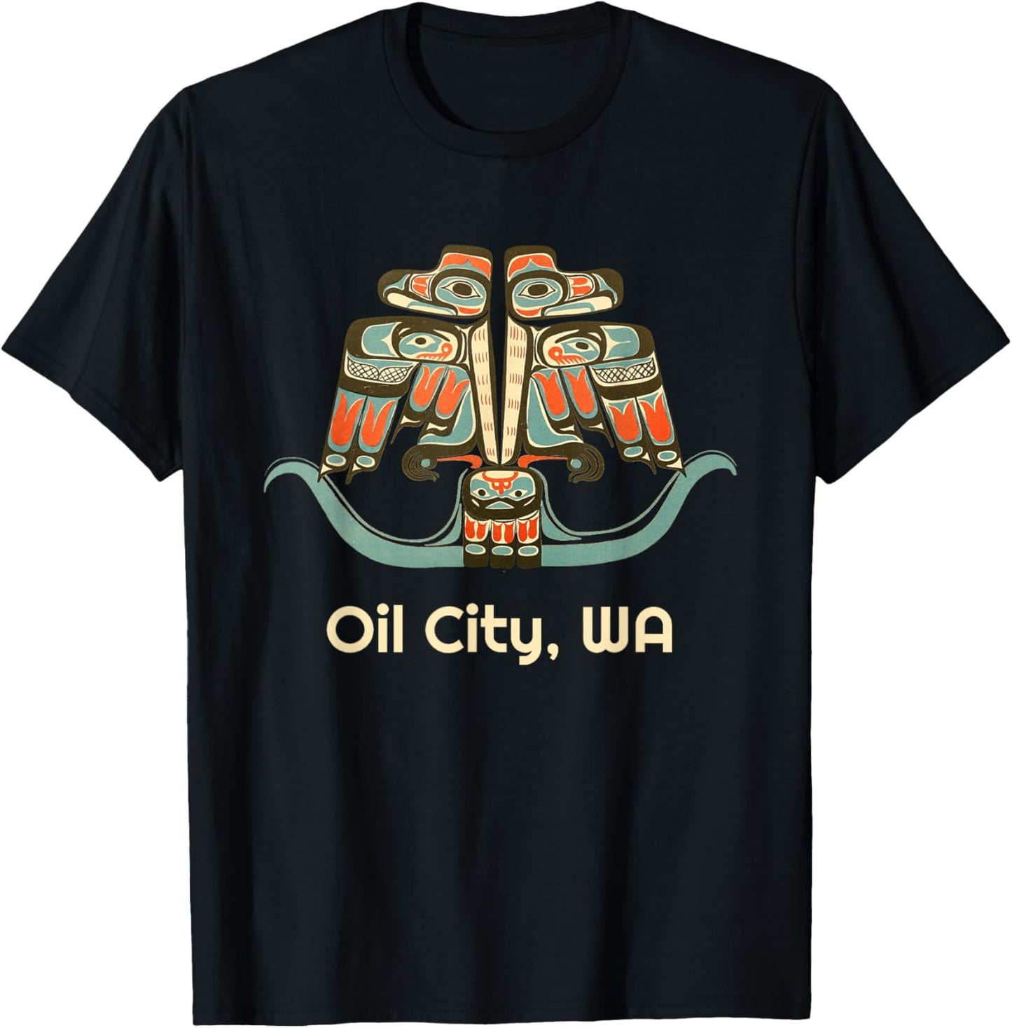 Oil City Washington Thunderbird NW Native American T-Shirt - T-Shirt | Black