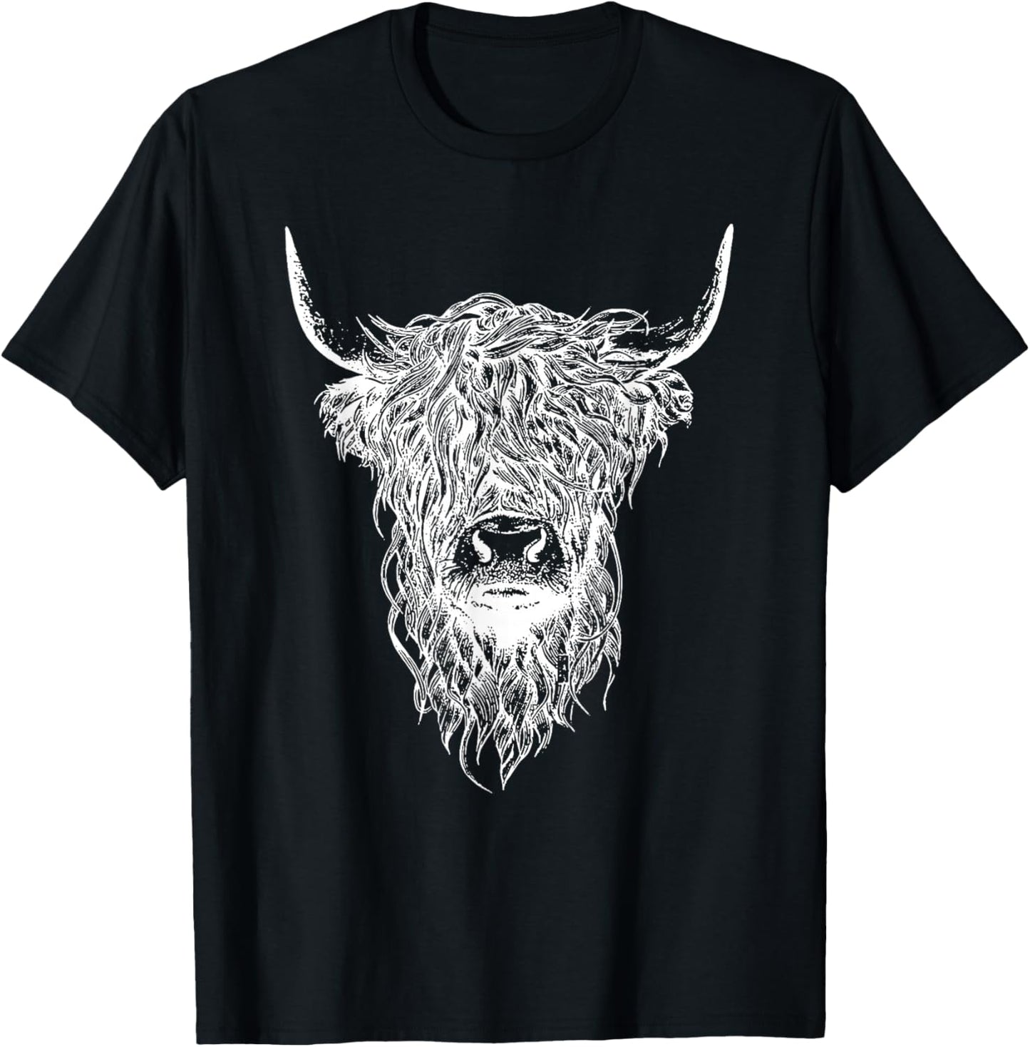 Scottish Highland Cattle Kyloe Domestic Cattle Animals Cow Motif T-Shirt - T-Shirt | Black