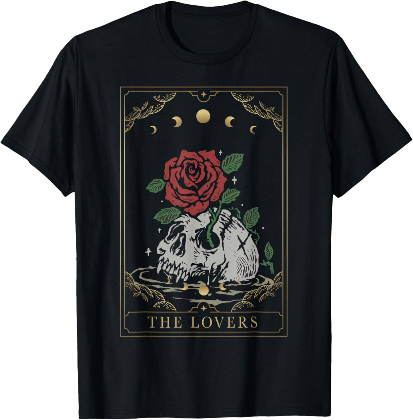 The Lovers Tarot Card Occult Goth Fortune Telling Tarot Card T-Shirt - T-Shirt | Black
