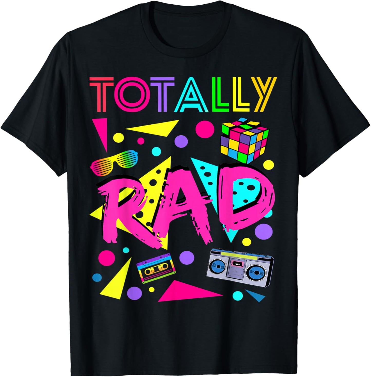 Totally Rad 1980s Vintage Eighties Costume Party T-Shirt - T-Shirt | Black