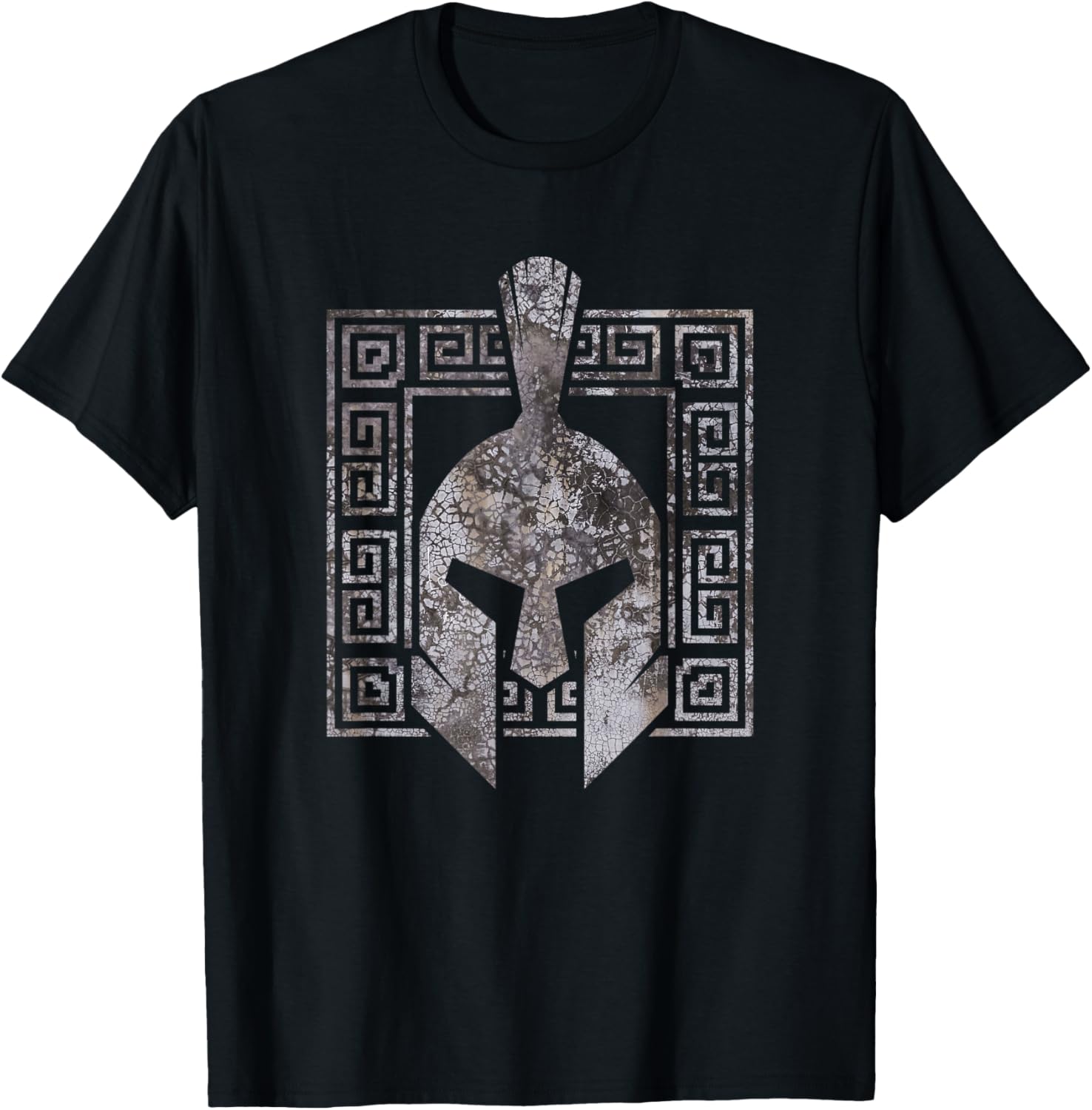Spartan Warrior Helmet Ancient Greek Vintage T-Shirt - T-Shirt | Black