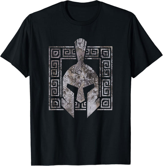 Spartan Warrior Helmet Ancient Greek Vintage T-Shirt - T-Shirt | Black