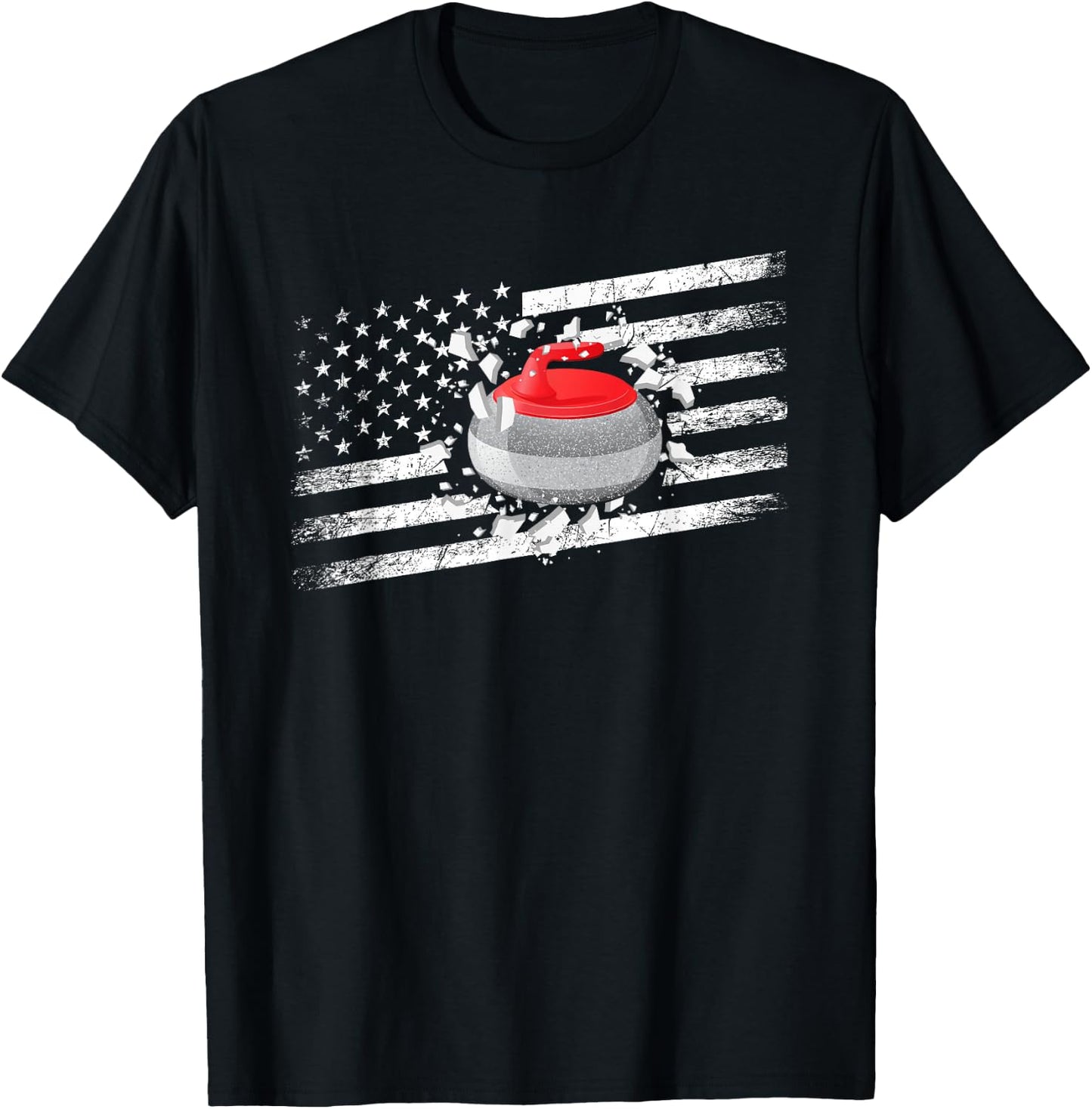 Curling Player Winter Sports Graphic Design - Curling T-Shirt - T-Shirt | Black