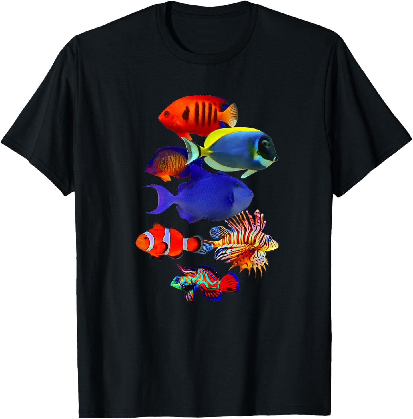 Saltwater Reef Aquarium Lover Trigger Mandarin Goby T-Shirt - T-Shirt | Black