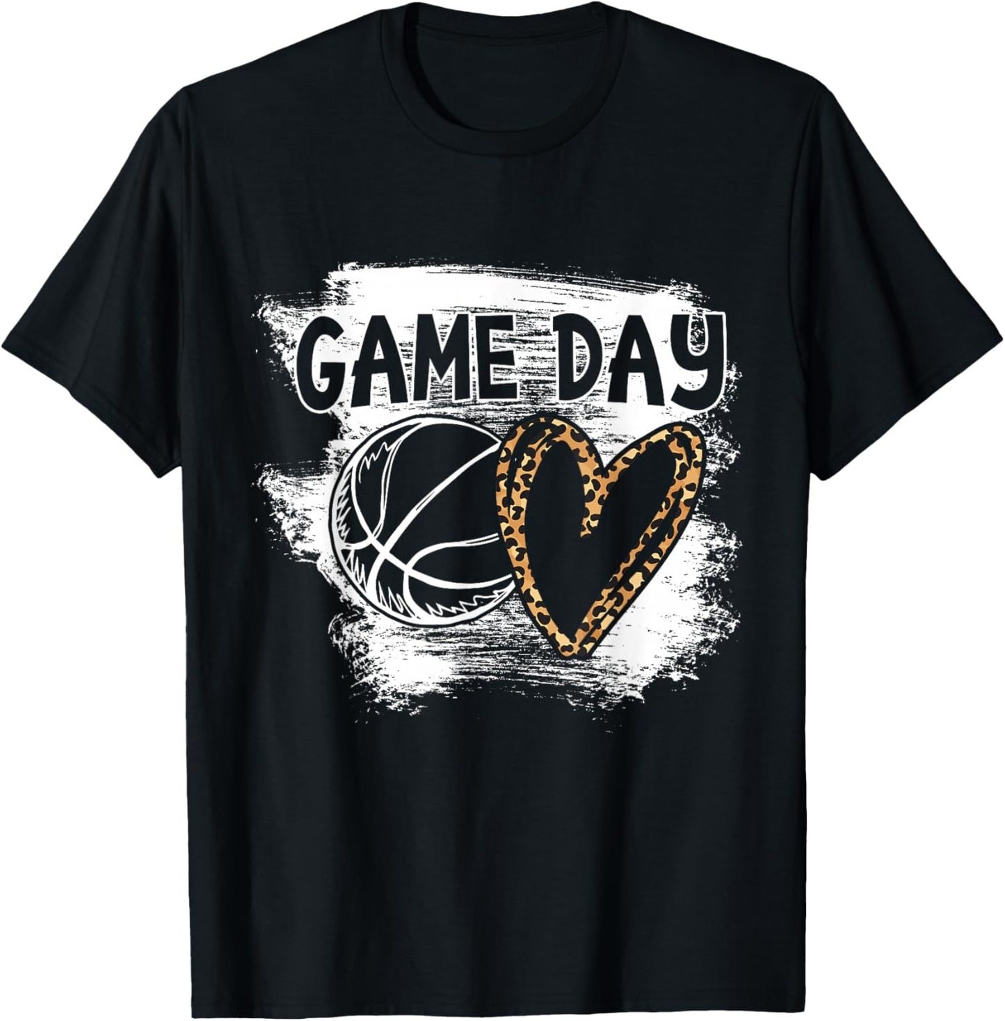 Basketball Player Game Day Leopard Cheetah Basketball Fan Small T-Shirt - T-Shirt | Black