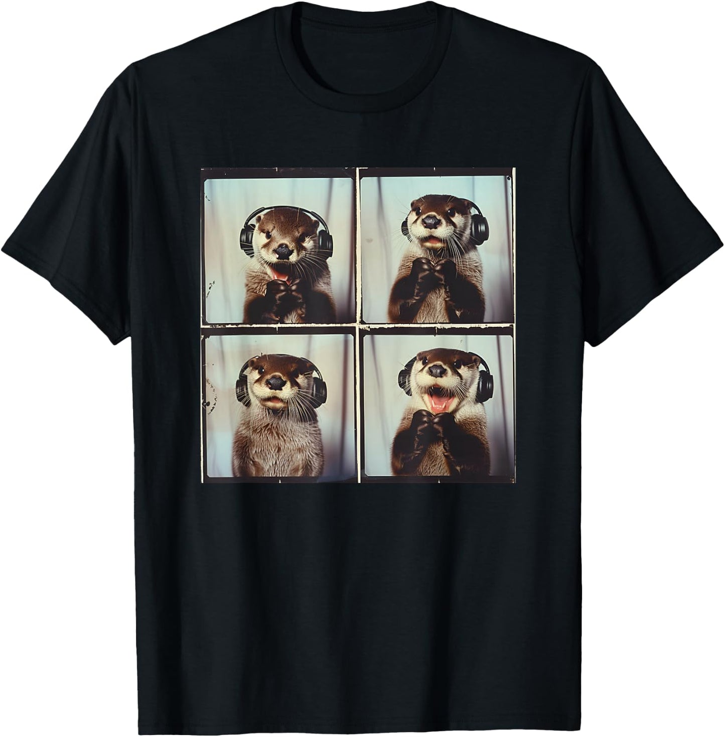 Cute Sea Otter ASD Autism Sensory Music Autistic Otter Lover T-Shirt - T-Shirt | Black