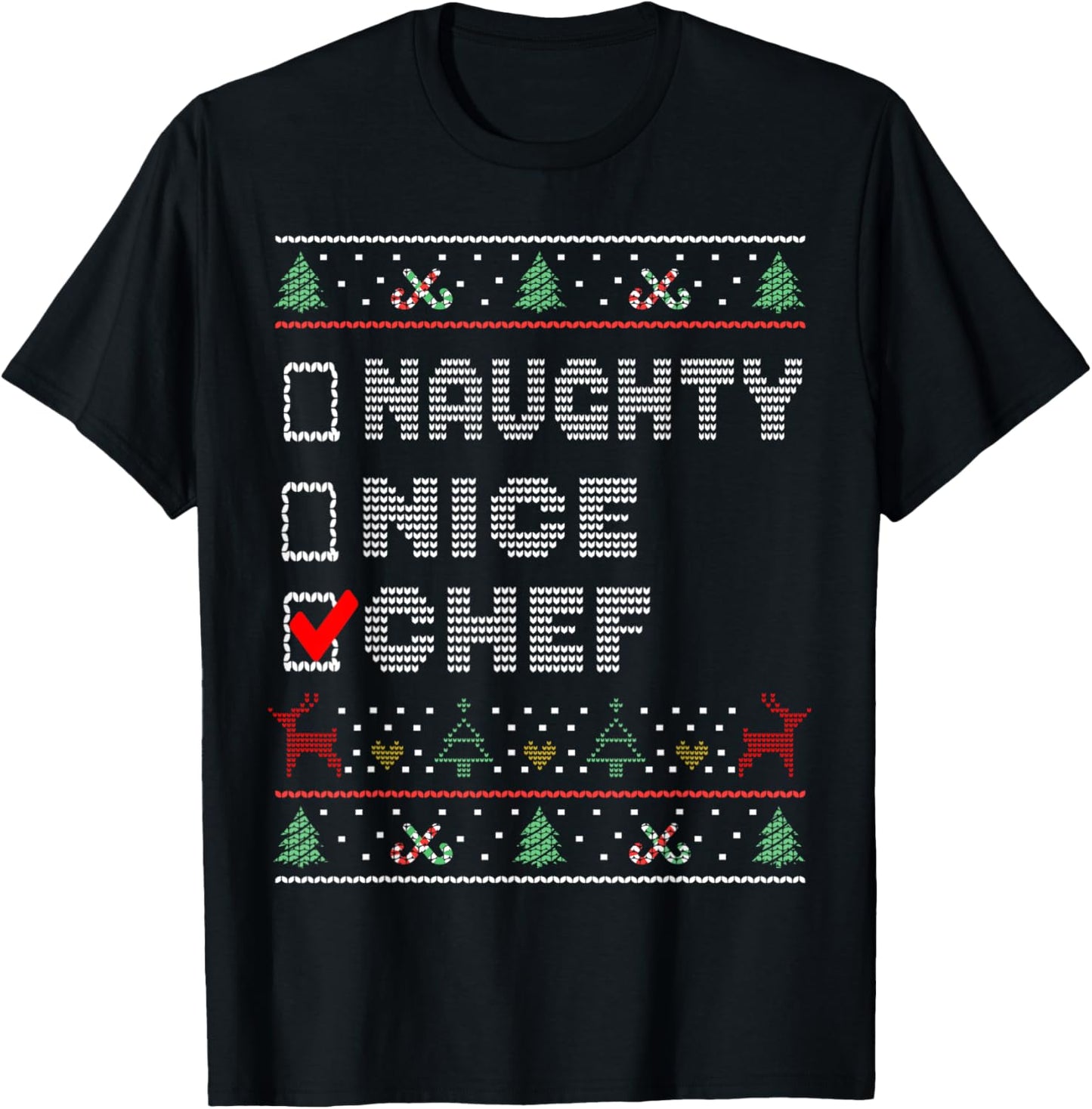 Naughty Nice Chef, Matching Christmas Group Pajama T-Shirt - T-Shirt | Black