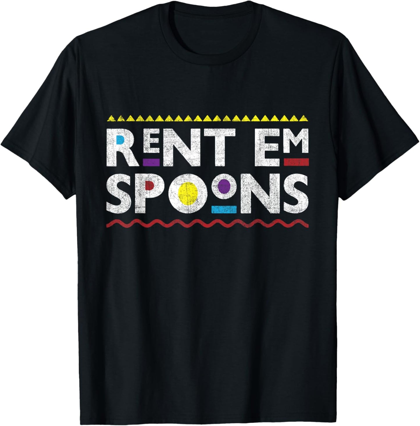 Rent Em Spoons | 90's style African T-Shirt - T-Shirt | Black