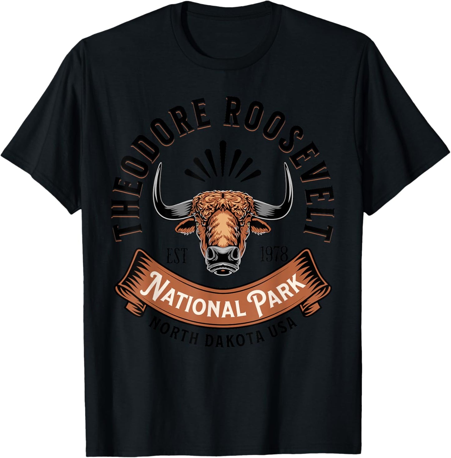 Theodore Roosevelt National Park North Dakota Buffalo Hike T-Shirt - T-Shirt | Black