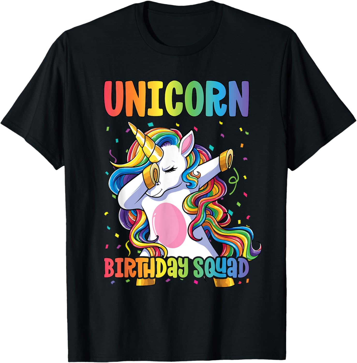 Squad of the Birthday Princess Shirt Unicorn Birthday Squad T-Shirt - T-Shirt | Black