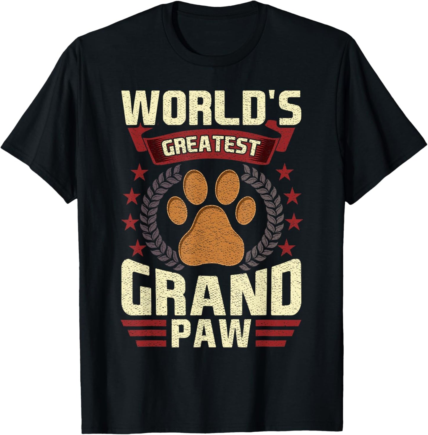 World's Greatest Grandpa Shirt Grand Paw Dog Lover GrandPaw T-Shirt - T-Shirt | Black