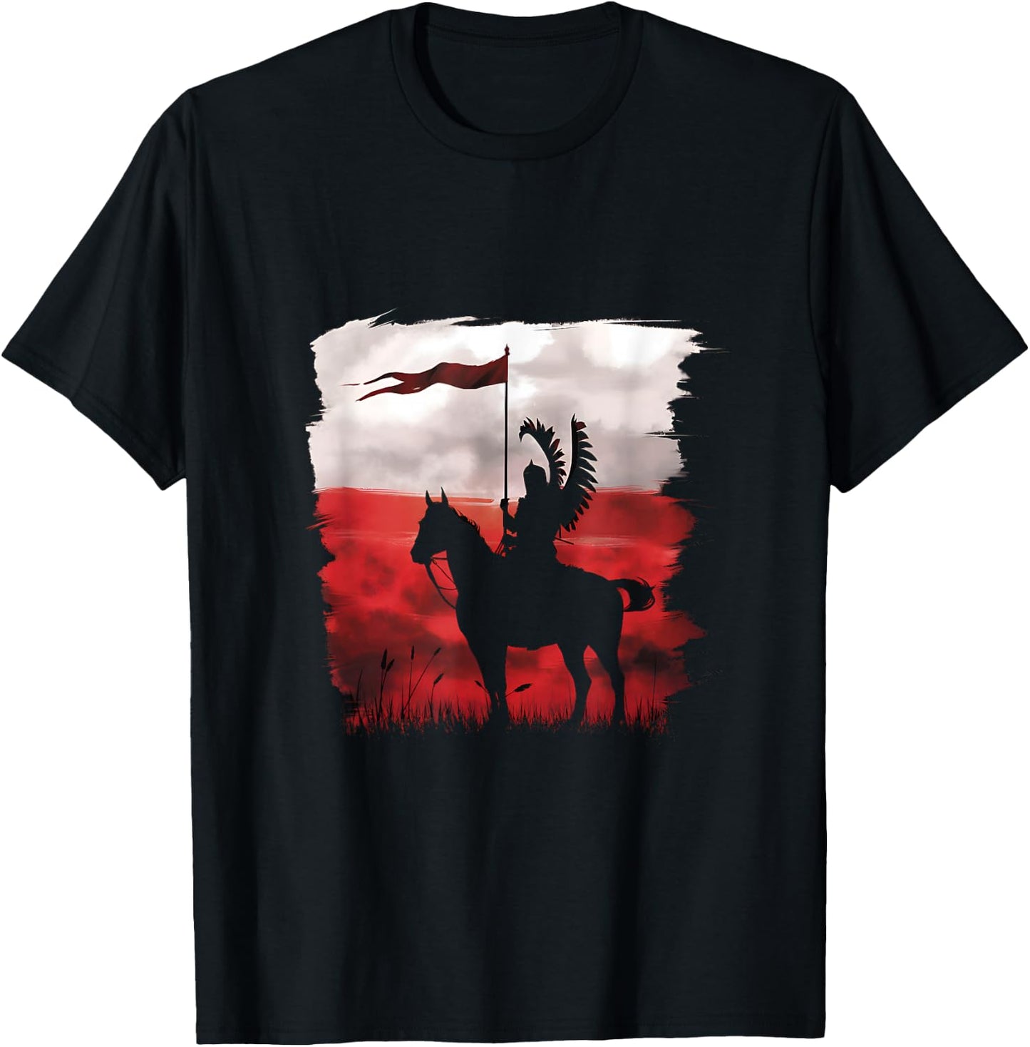 Polish national day Hussar Husaria Polska Poland Flag T-Shirt - T-Shirt | Black