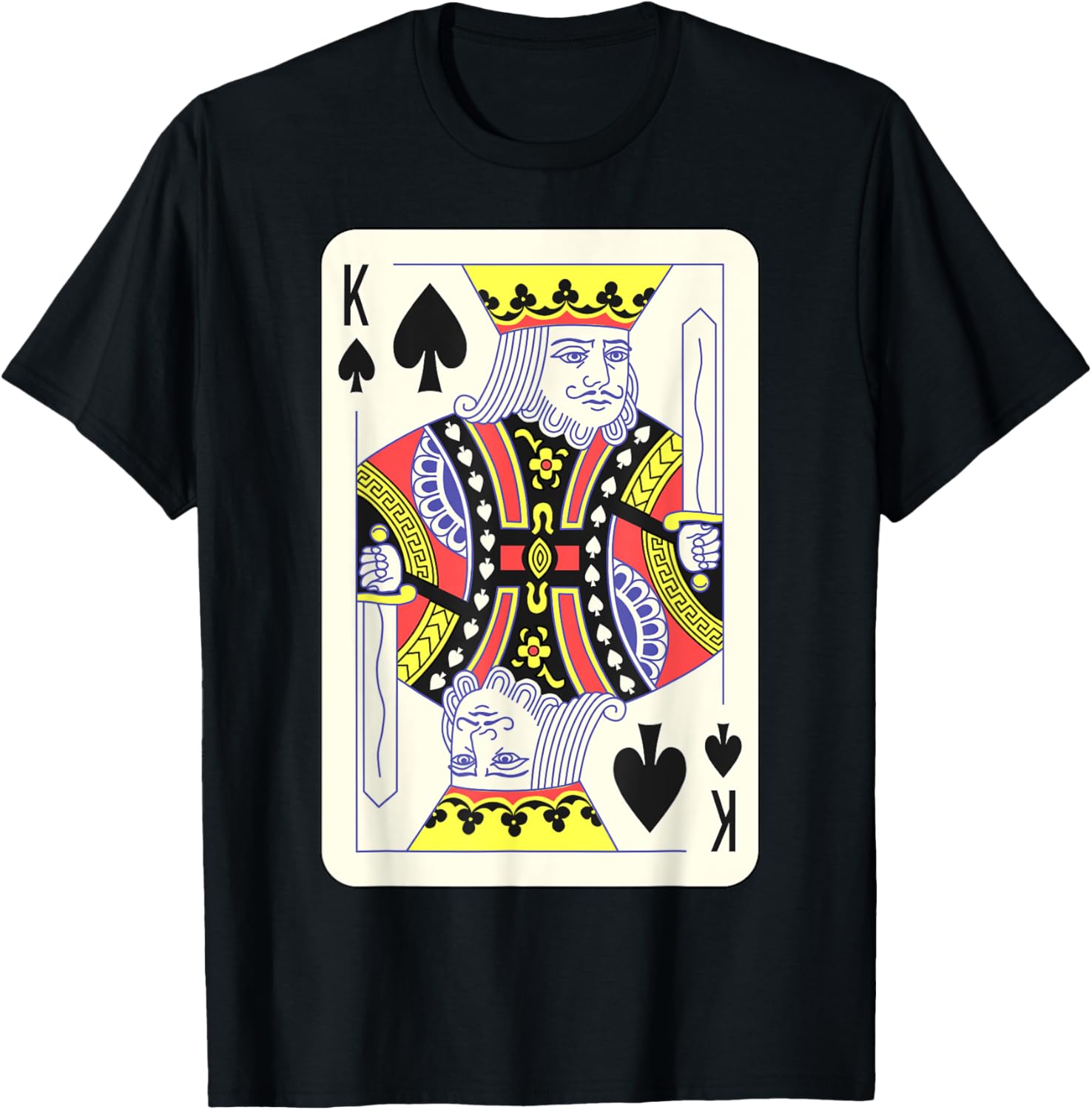 King of Spades Playing Card | Couples Halloween Costume T-Shirt - T-Shirt | Black