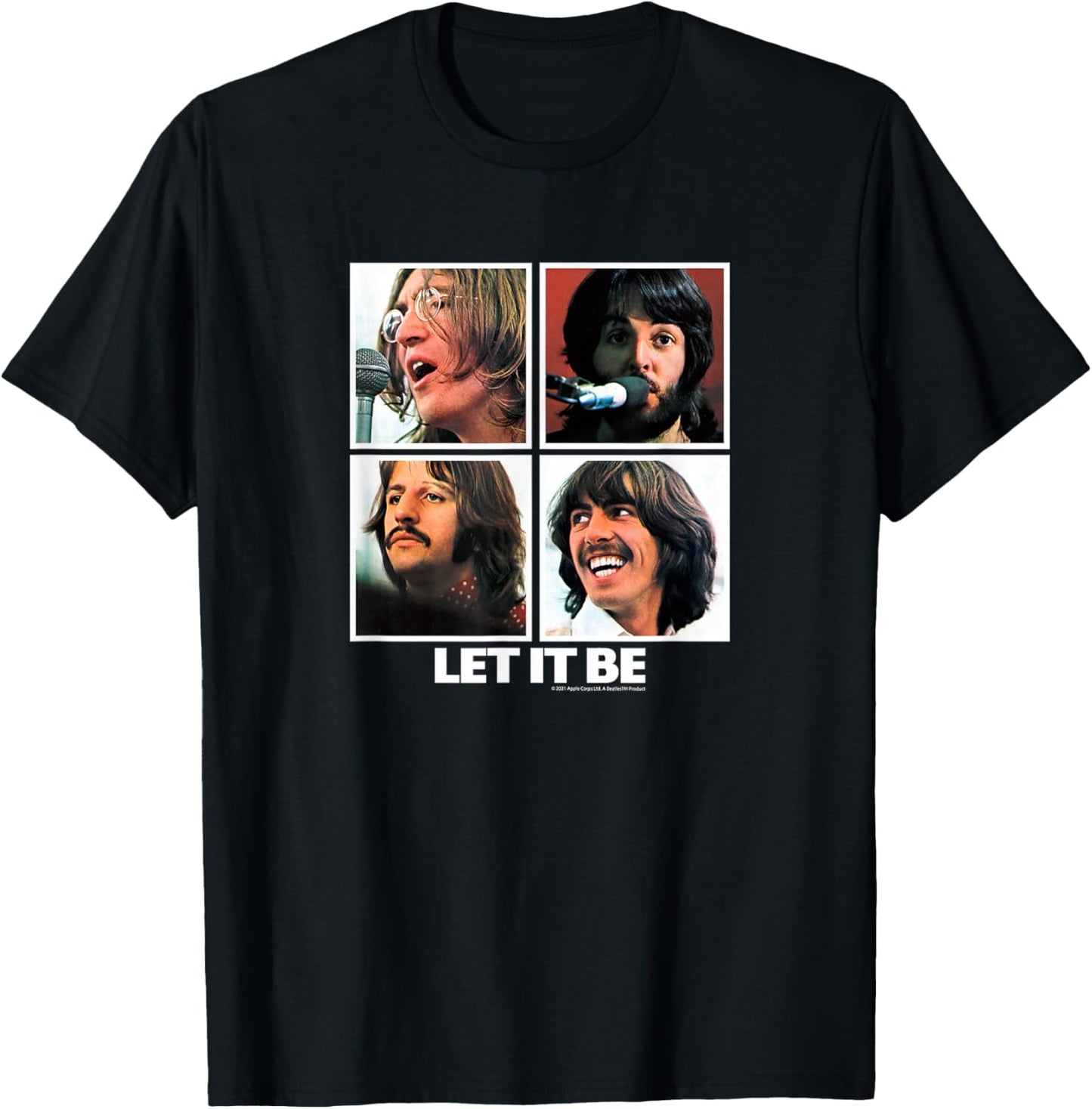 The Beatles Let It Be Square T-Shirt - T-Shirt | Black