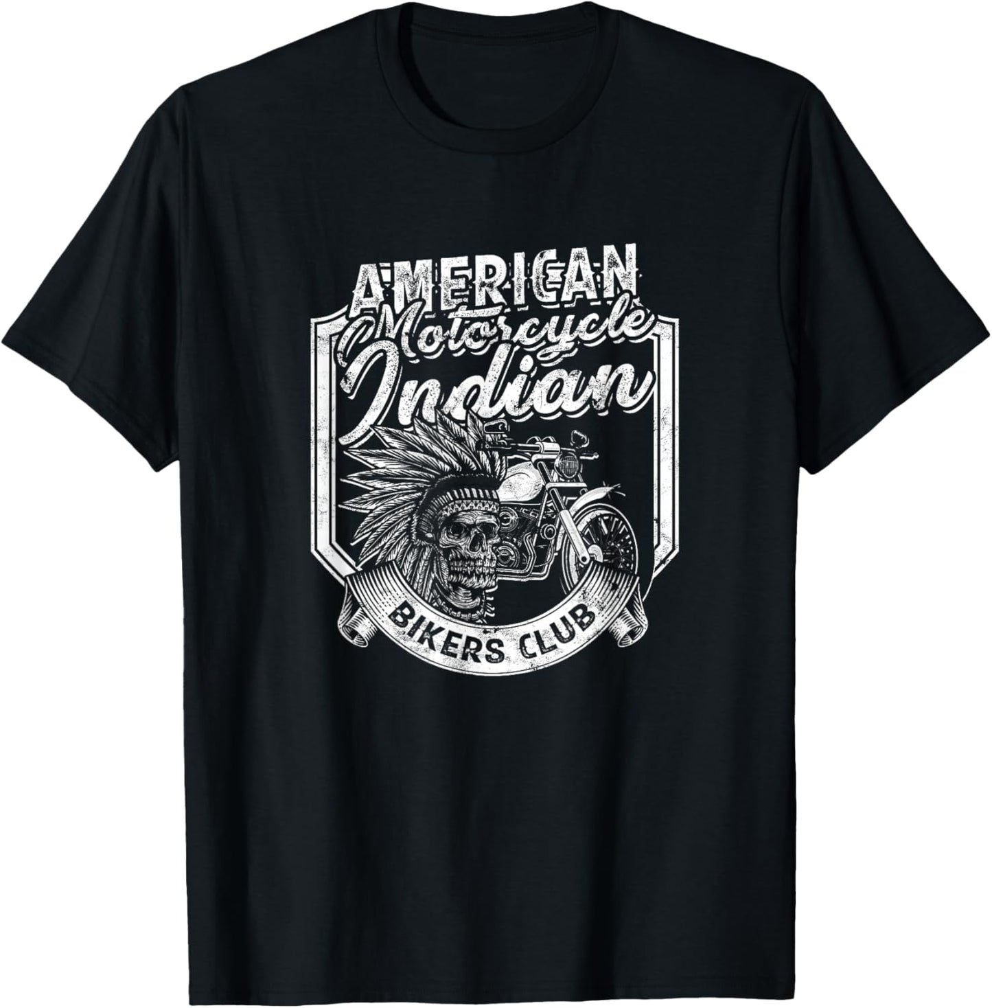 American Motorcycle Indian bikers club - American Indian T-Shirt - T-Shirt | Black