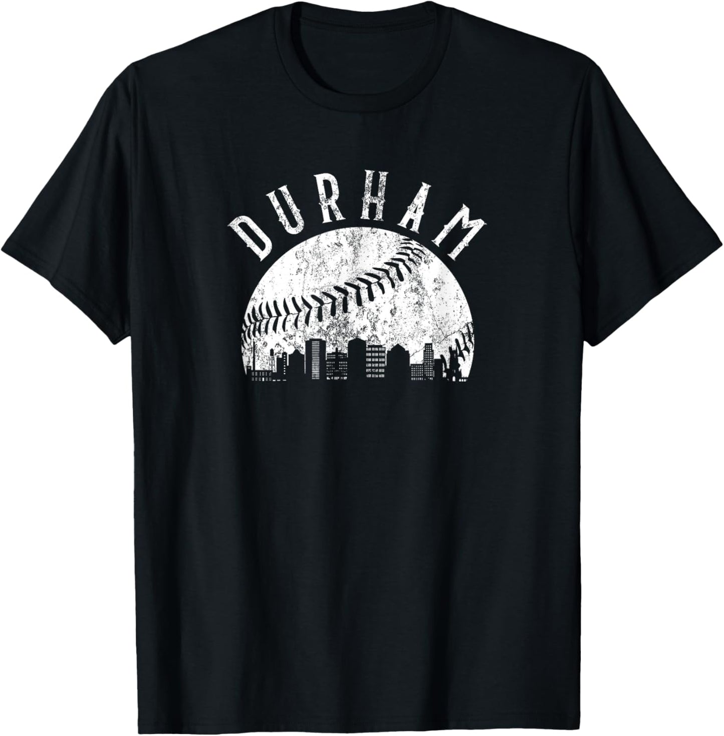 Vintage Durham North Carolina Skyline Apparel T-Shirt - T-Shirt | Black