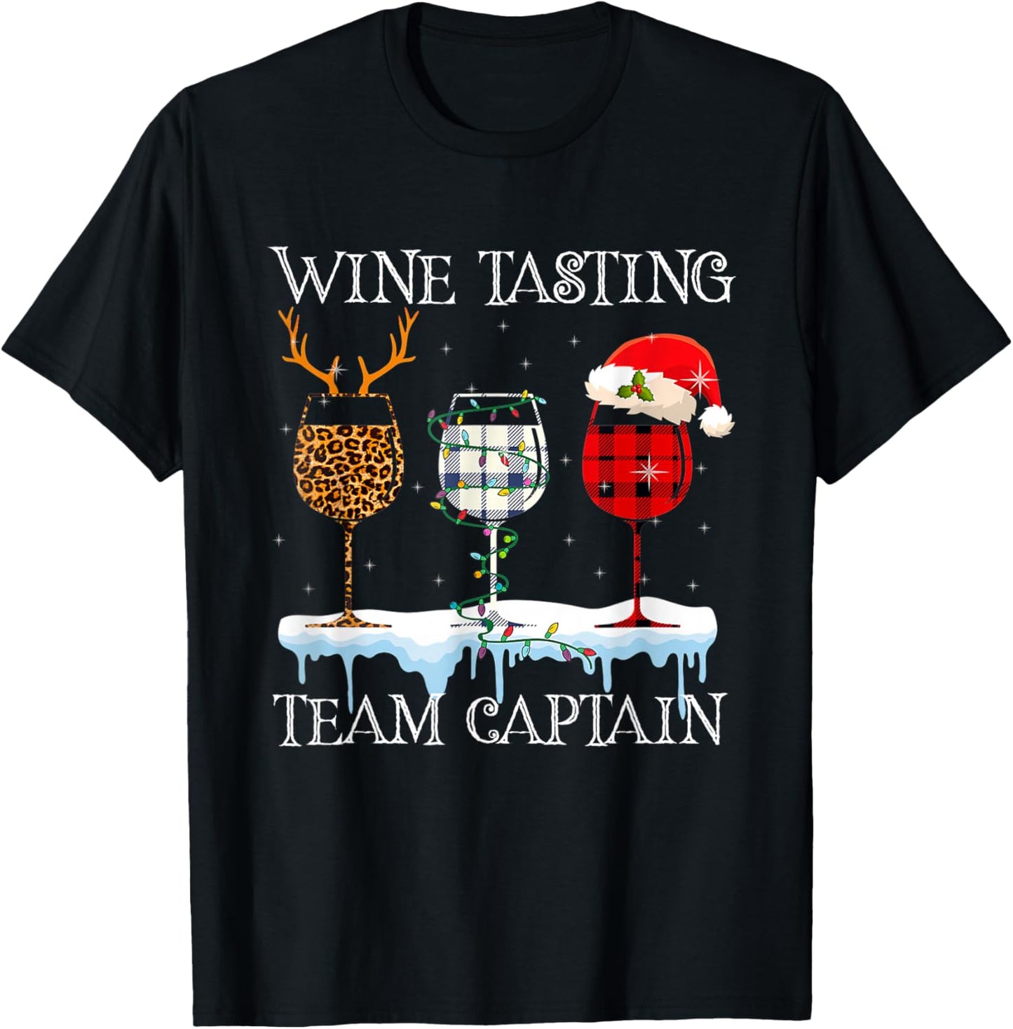 Wine Tasting Team Captain Wine Christmas Pajama Costume T-Shirt - T-Shirt | Black