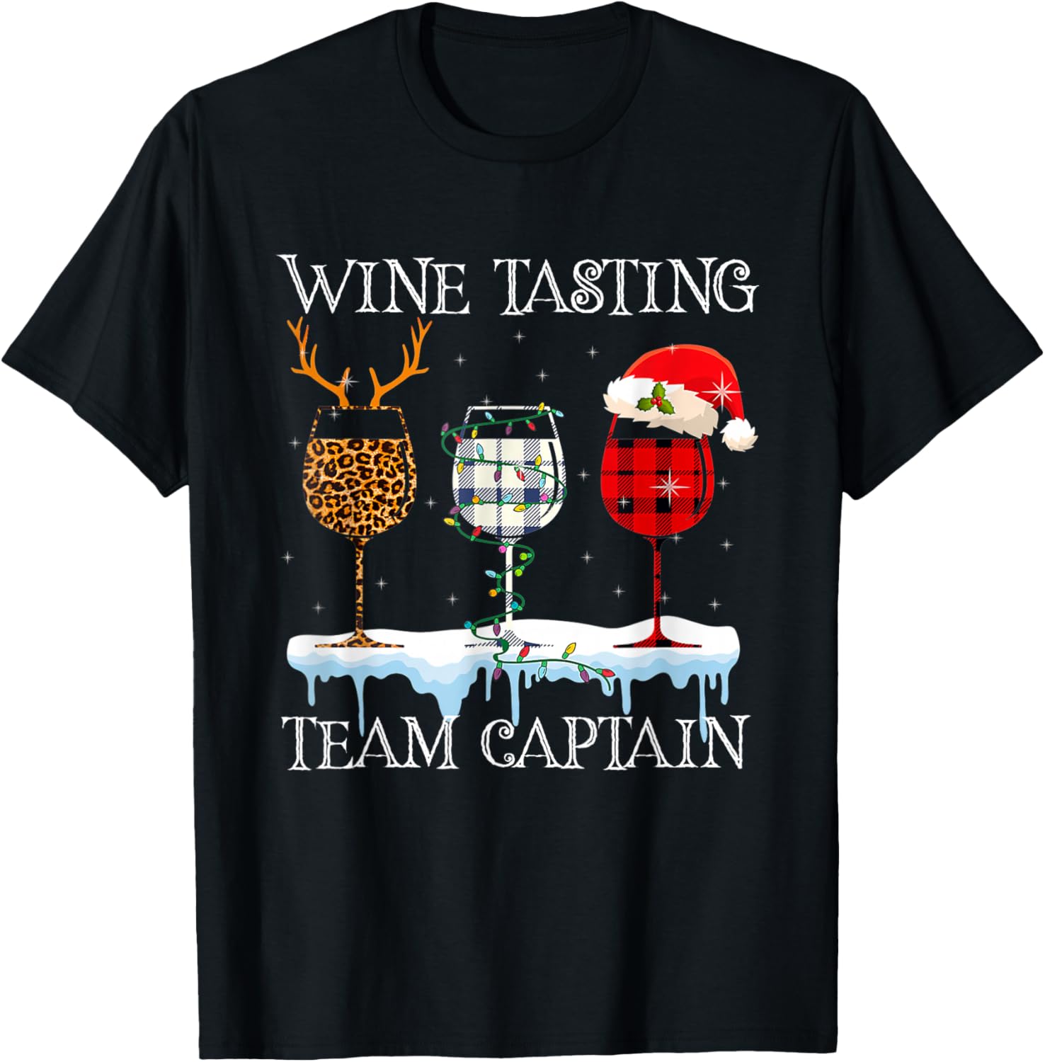 Wine Tasting Team Captain Wine Christmas Pajama Costume T-Shirt - T-Shirt | Black