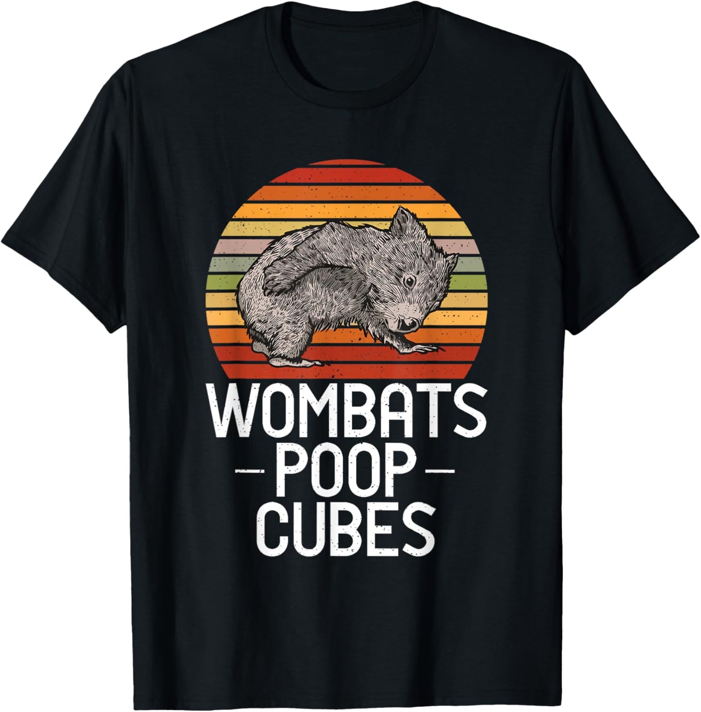 Wombats Poop Cubes - Loves Wombat T-Shirt - T-Shirt | Black