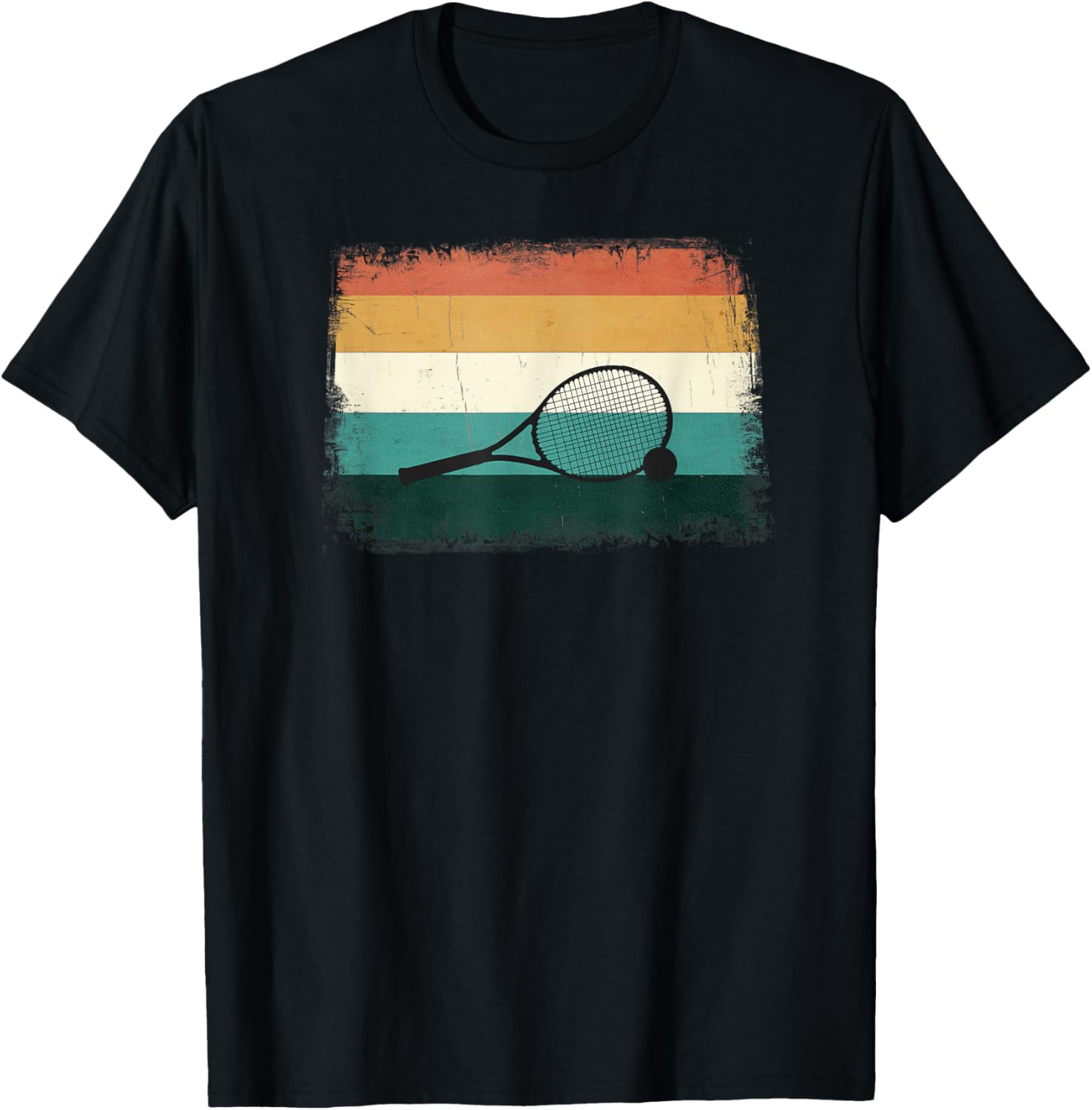 Retro Tennis Rackets / Racquets: Cool Vintage Tennis Player T-Shirt - T-Shirt | Black