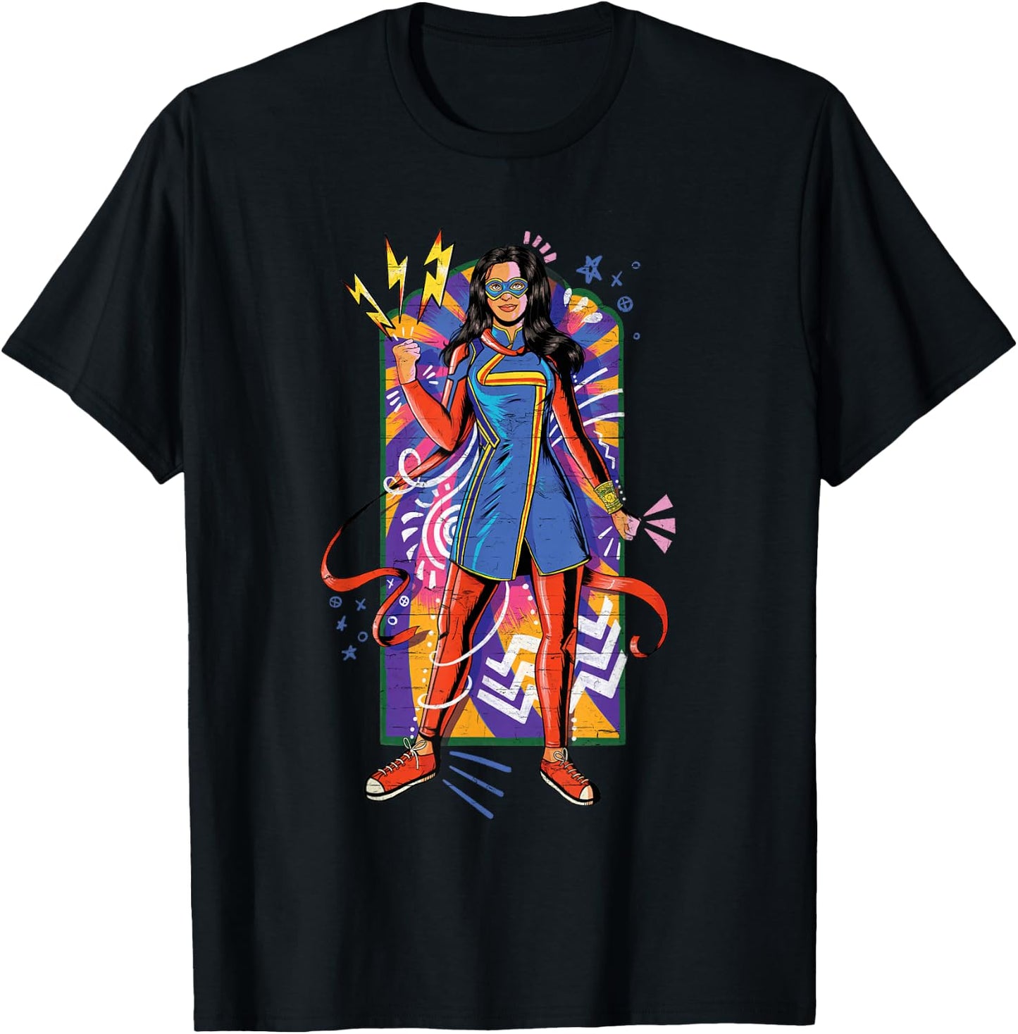 Marvel Ms. Marvel Kamala Khan Mural Art T-Shirt - T-Shirt | Black