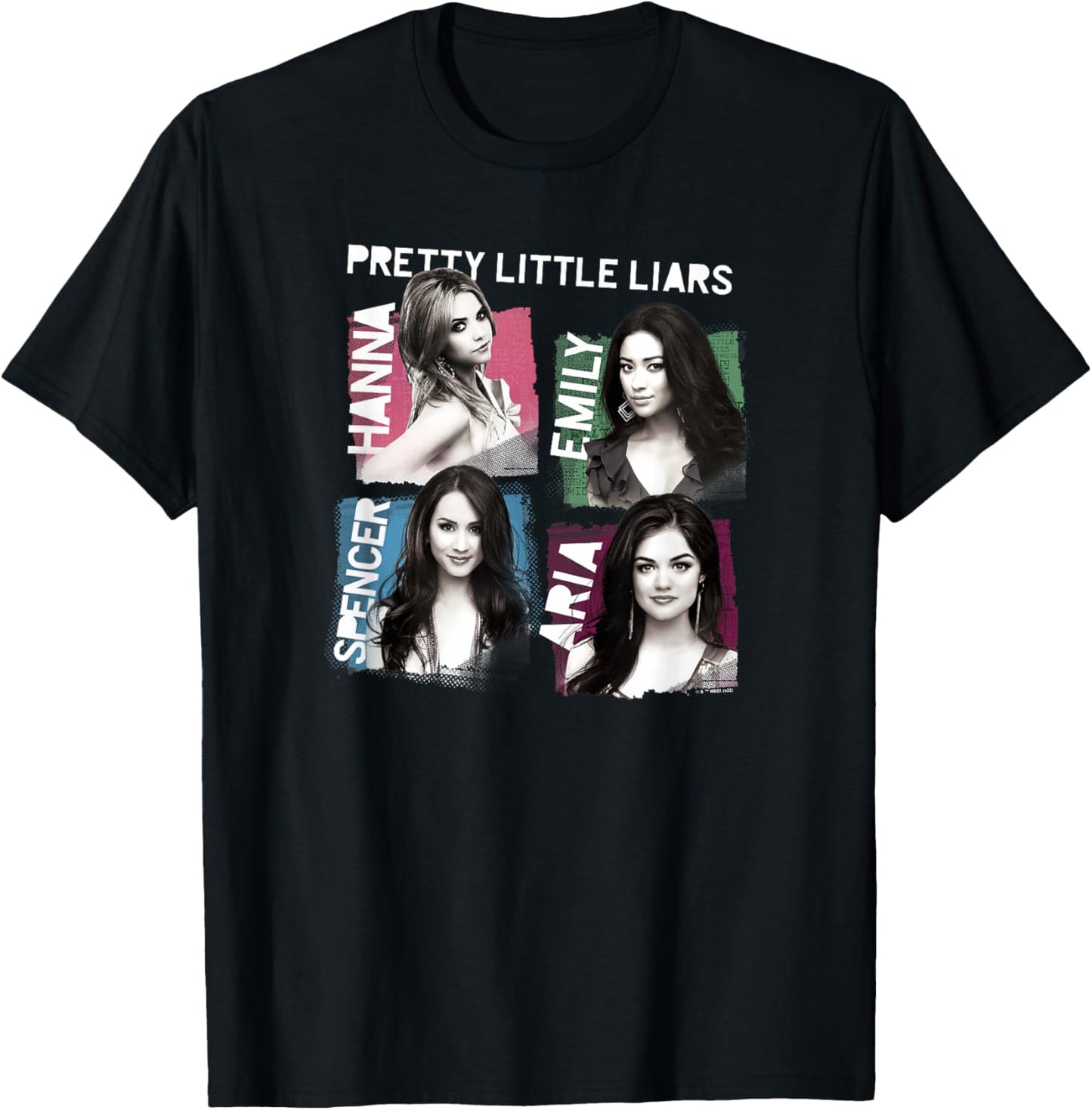 Pretty Little Liars Group Name Boxes T-Shirt - T-Shirt | Black