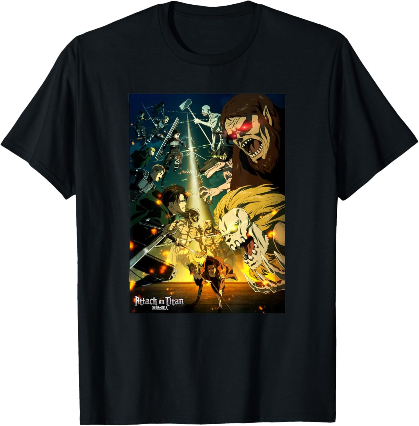 Attack on Titan Season 4 Final Season Poster Anime T-Shirt - T-Shirt | Black