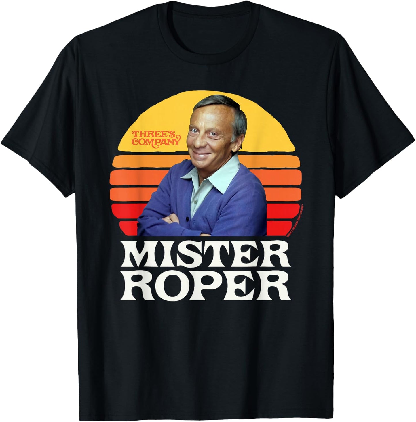 Mister Roper Funny Stanley Roper 80's Sunset Three's Company T-Shirt - T-Shirt | Black